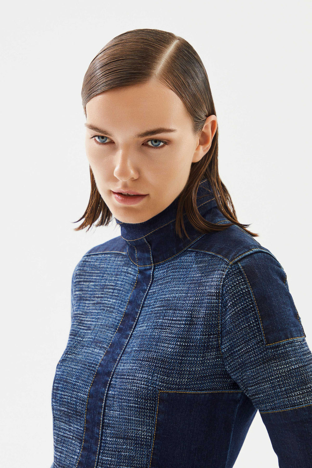 2be4A-Kadın Şeritli Denim Elbise-Elbise-5-Milagron.com