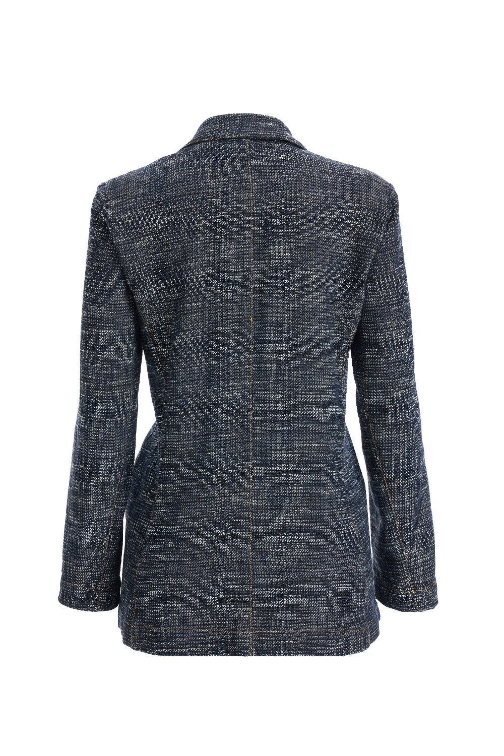 2be4A-Kadın Triko Görünümlü Blazer Denim Ceket-2-Milagron.com