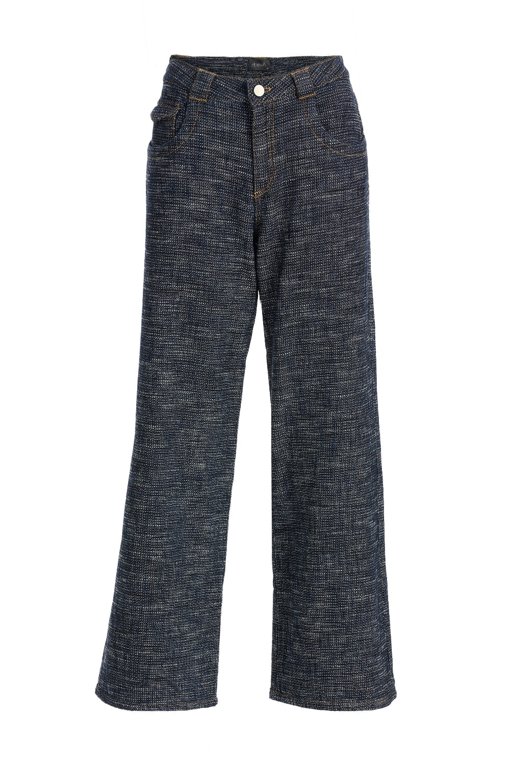 2be4A-Kadın Triko Görünümlü Denim Pantolon-Kot Pantolon-2-Milagron.com