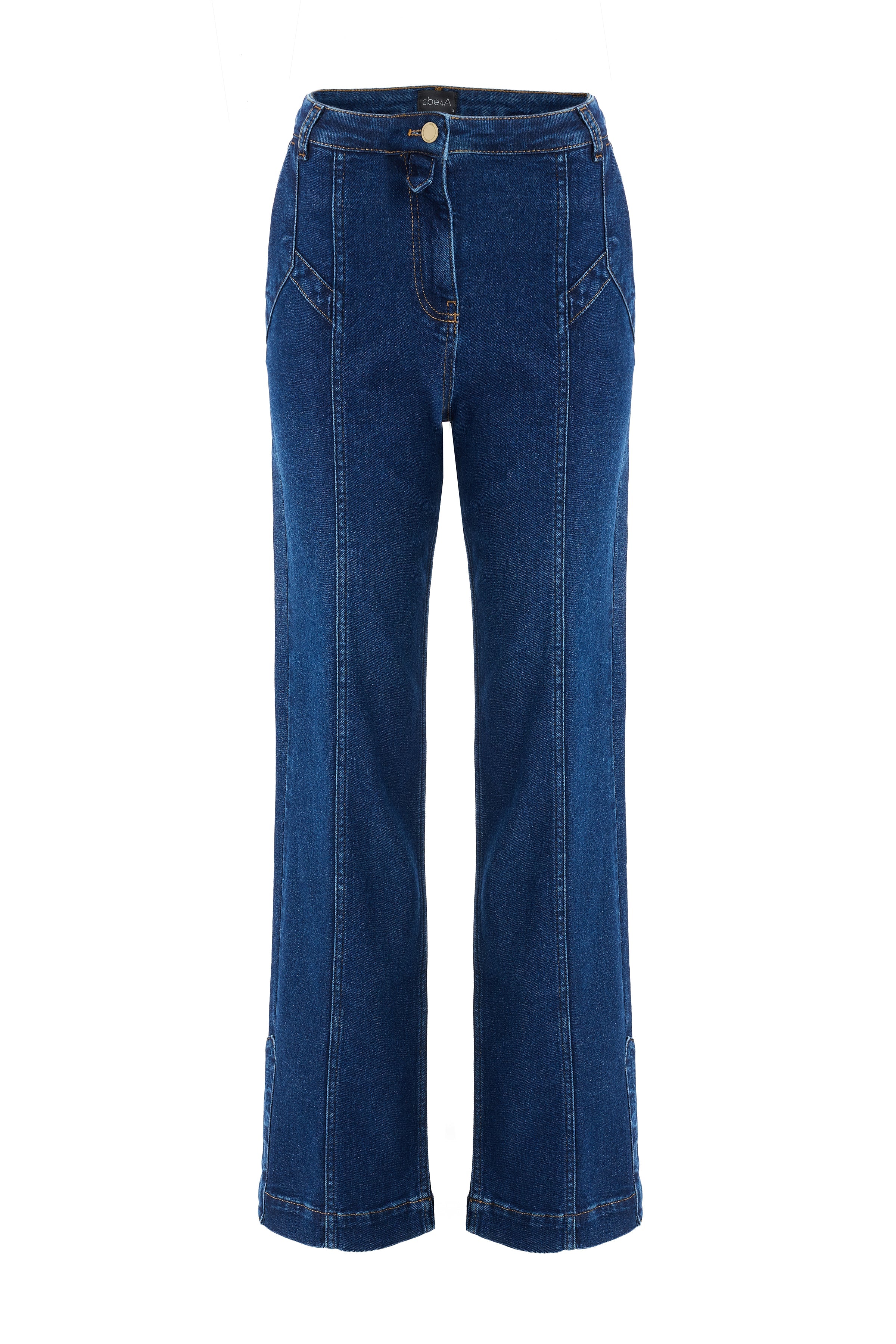 2be4A-Kadın Yüksel Bel Straight Denim Pantolon-Kot Pantolon-2-Milagron.com