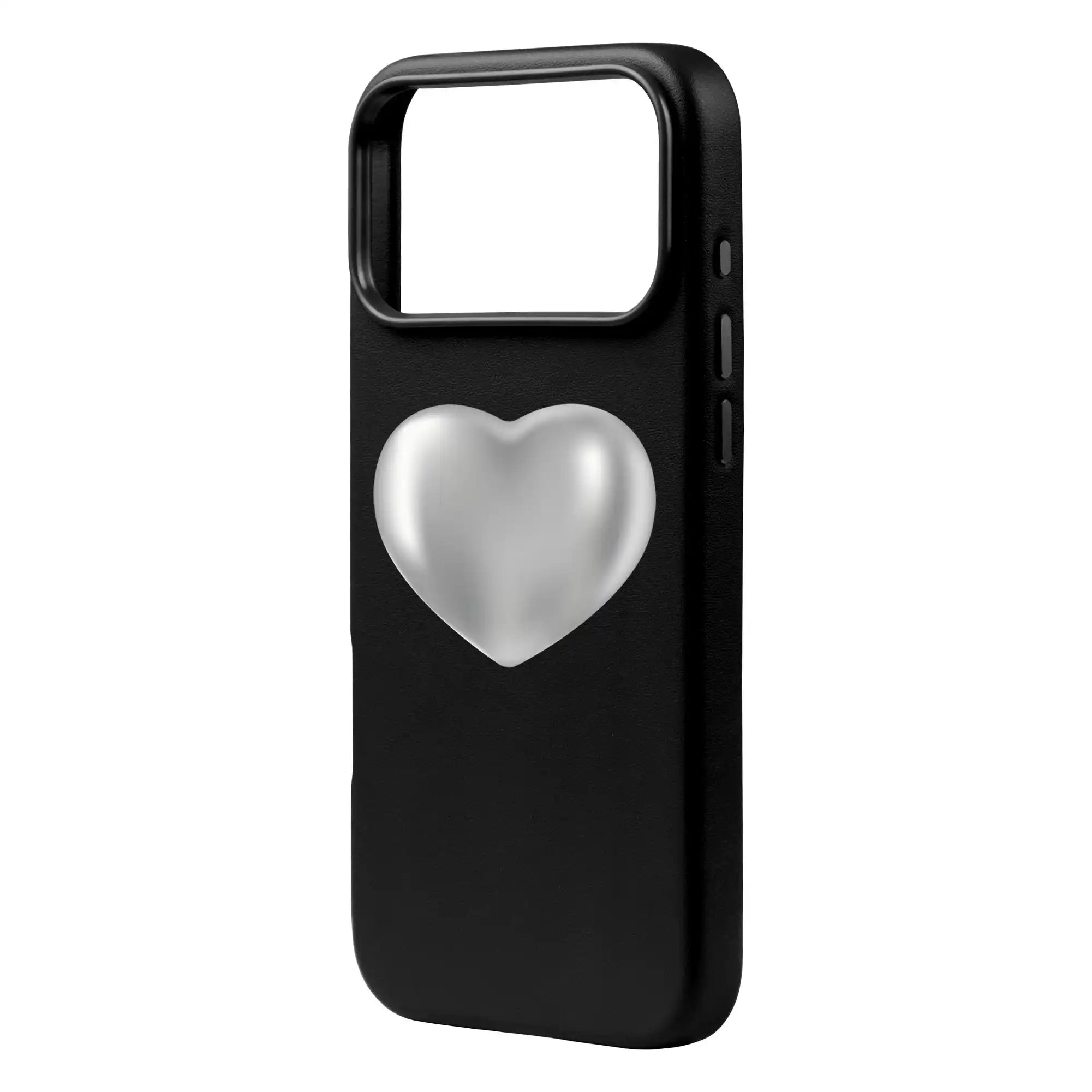 Silver Heart-Signature Leather Kılıf Magsafe Özellikli - Iphone 17 Pro Max