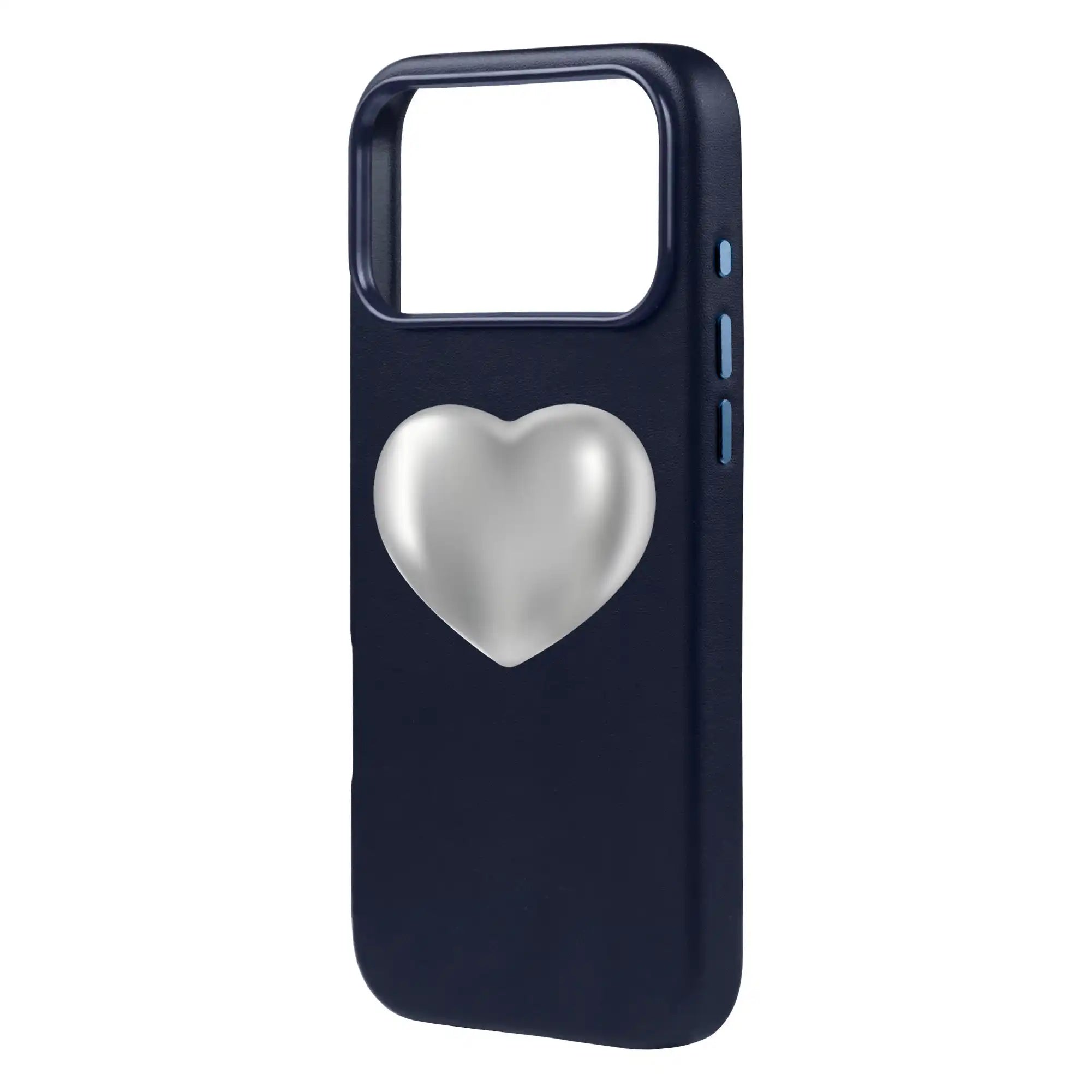 Silver Heart-Signature Leather Kılıf Magsafe Özellikli - Iphone 17 Pro Max