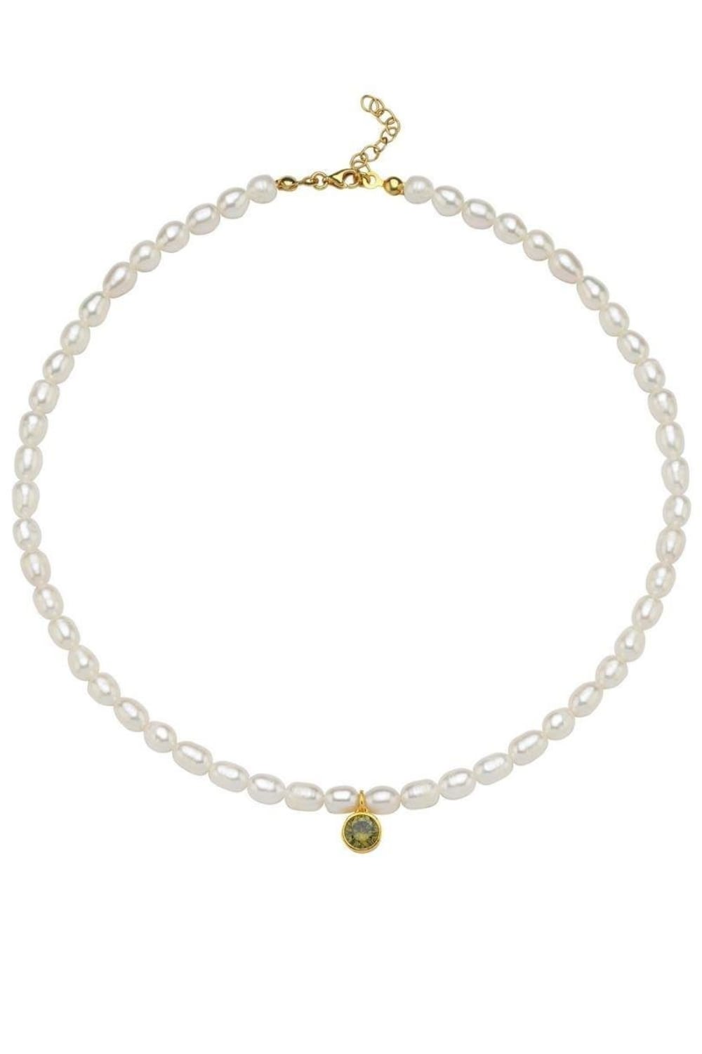 Linya Jewellery-Cosmic Büyük İncili Burç Kolye Açık Yeşil-Kolye-1-Milagron.com