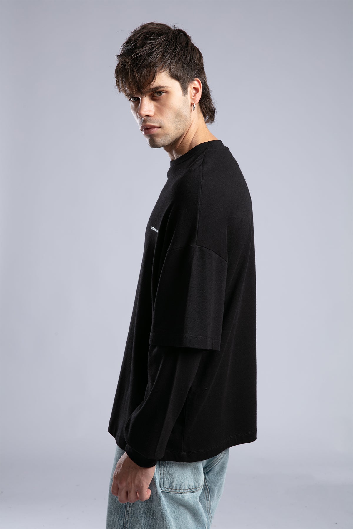 Catch-Minimal Logo Detaylı Basic İnce Sweatshirt-Sweatshirts & Hoodies-3-Milagron.com