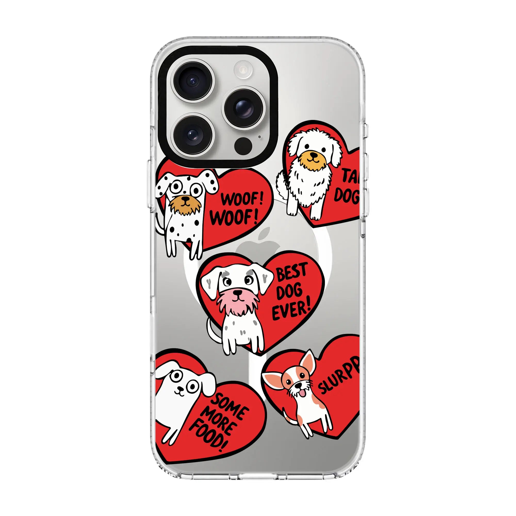 Dogs With Hearts-Clear Kılıf Magsafe Özellikli - Iphone 15 Pro