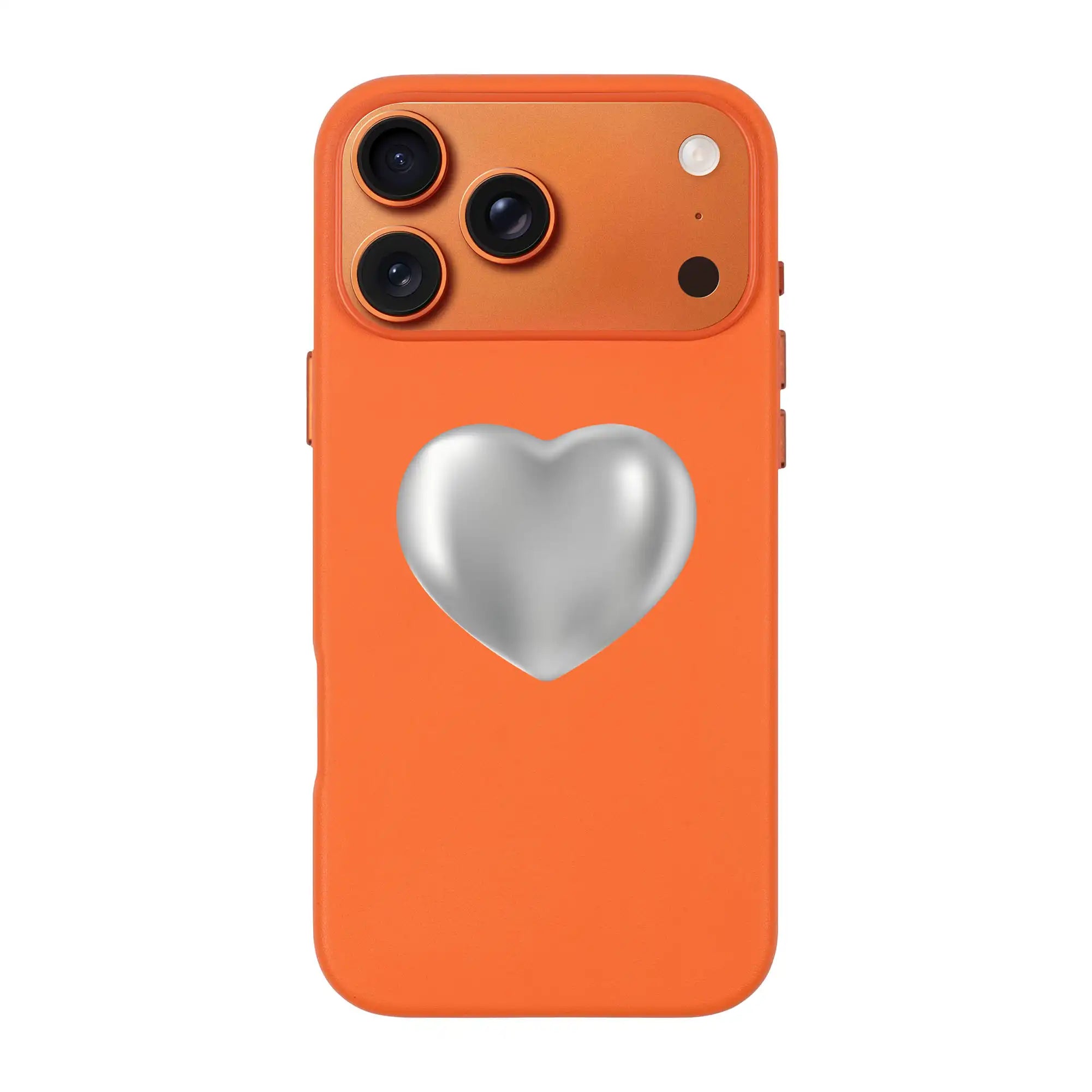 Silver Heart-Signature Leather Kılıf Magsafe Özellikli - Iphone 17 Pro Max