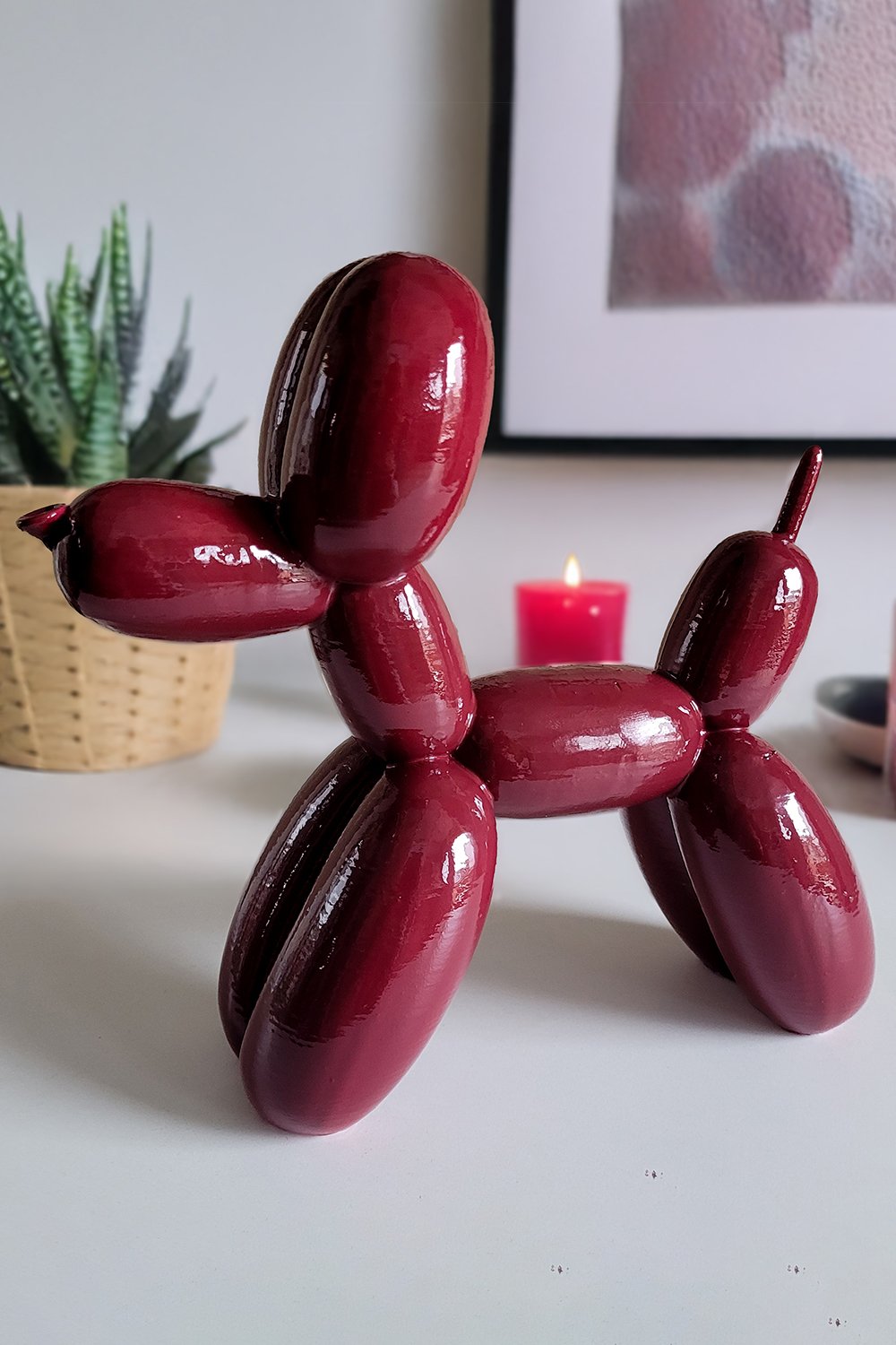 42A35 Home & Living-Balon Köpek Figürü | Bordo-Heykel-1-Milagron.com