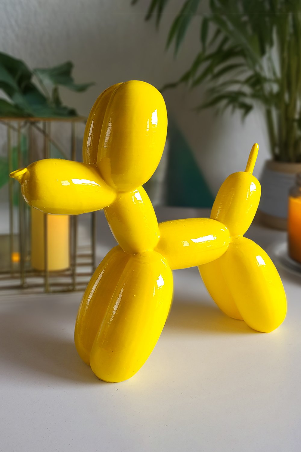 42A35 Home & Living-Balon Köpek Figürü | Sarı-Heykel-1-Milagron.com