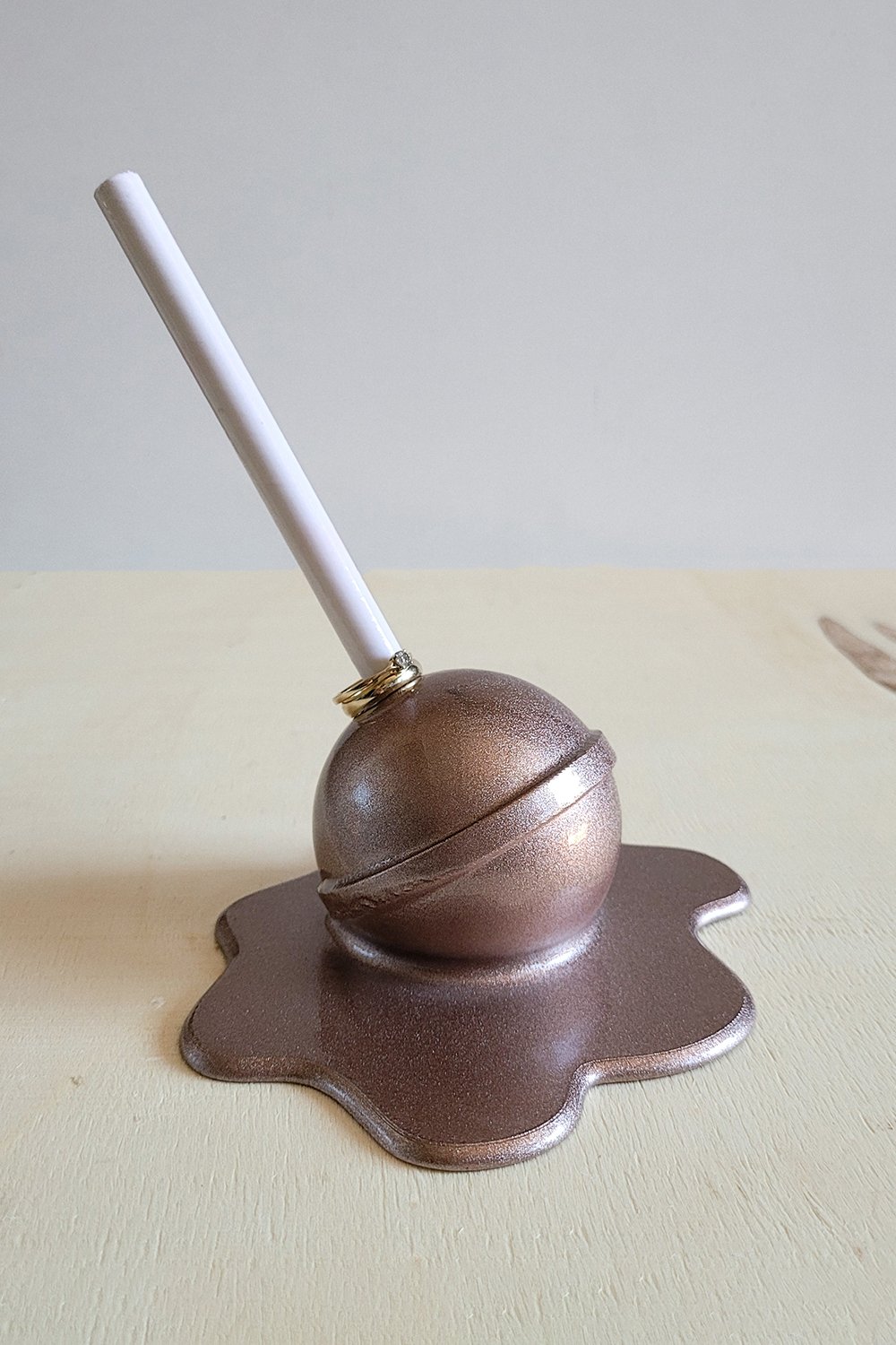 42A35 Home & Living-Erimiş Lolipop Yüzük Tutacağı | Rose Gold-Takı Standı-1-Milagron.com