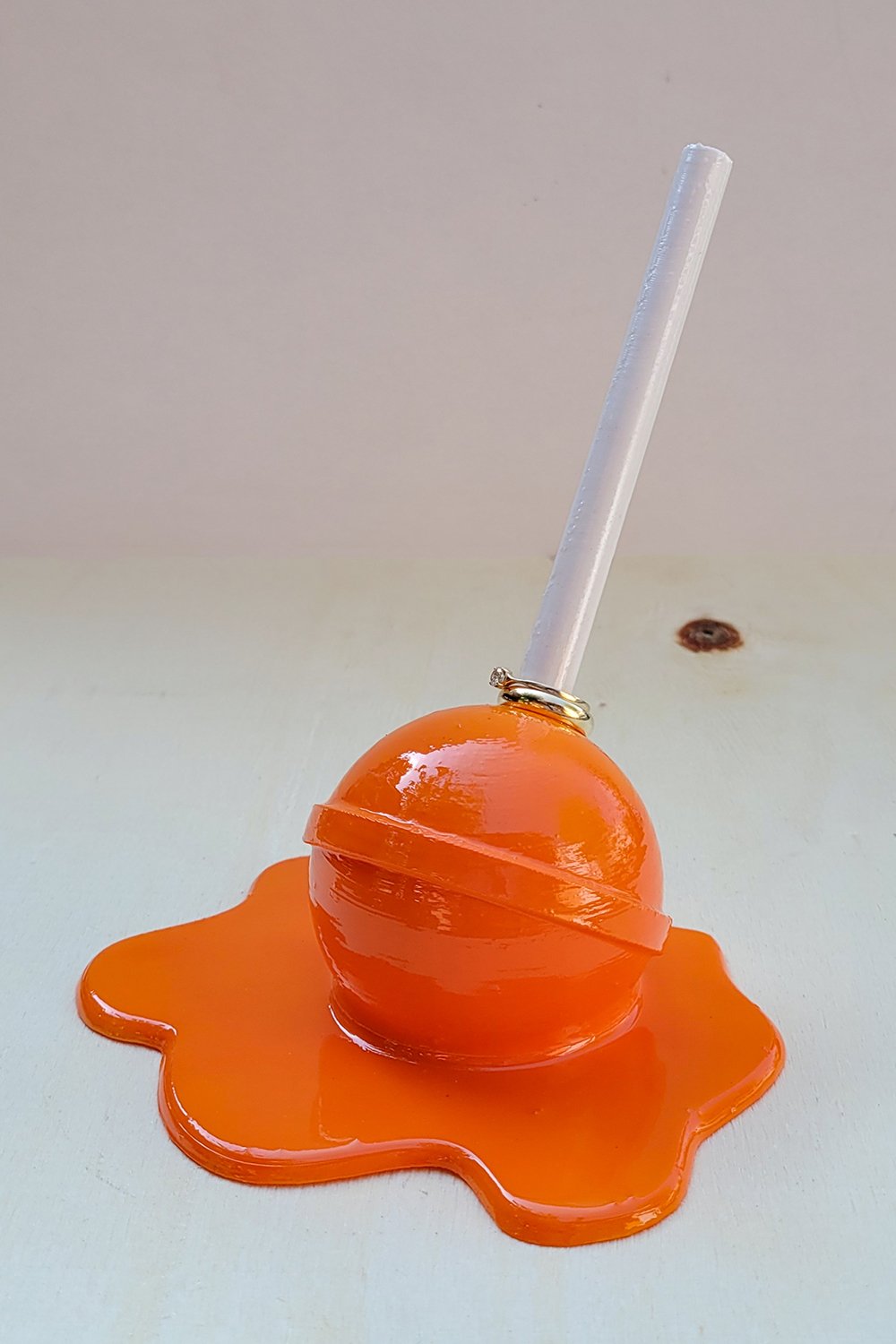 42A35 Home & Living-Erimiş Lolipop Yüzük Tutacağı | Turuncu-Takı Standı-4-Milagron.com