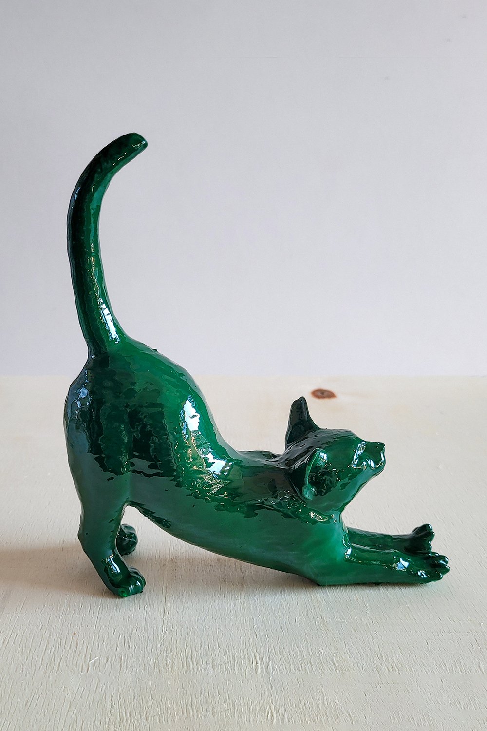 42A35 Home & Living-Esneyen Kedi Yüzük Düzenleyici | Zümrüt Yeşi̇li̇-Takı Standı-3-Milagron.com