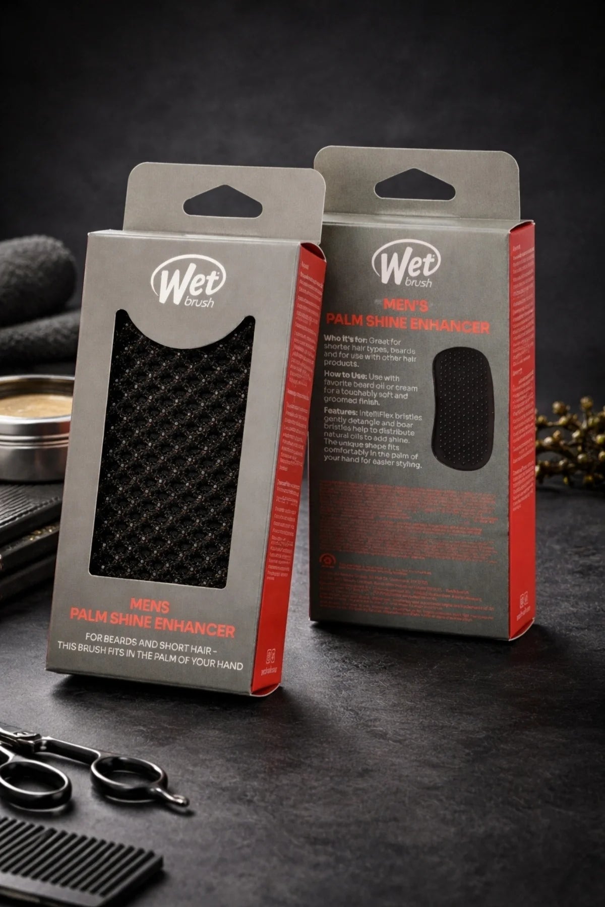 Wet Brush Men's Palm Shine Enhancer Saç ve Sakal Fırçası