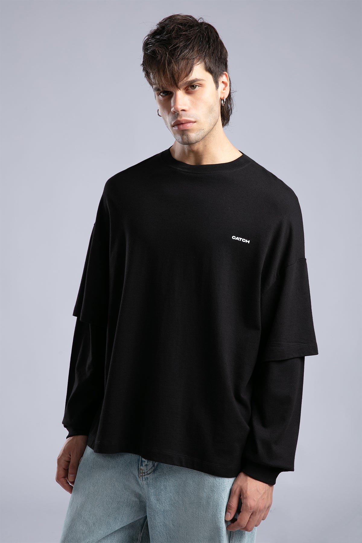 Catch-Minimal Logo Detaylı Basic İnce Sweatshirt-Sweatshirts & Hoodies-2-Milagron.com