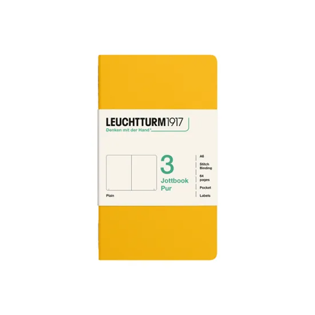 Leuchtturm1917 Jottbook Pur A5 80 Numaralandırılmış Sayfa Düz 3'Lü Paket Defter Sunflower 400690