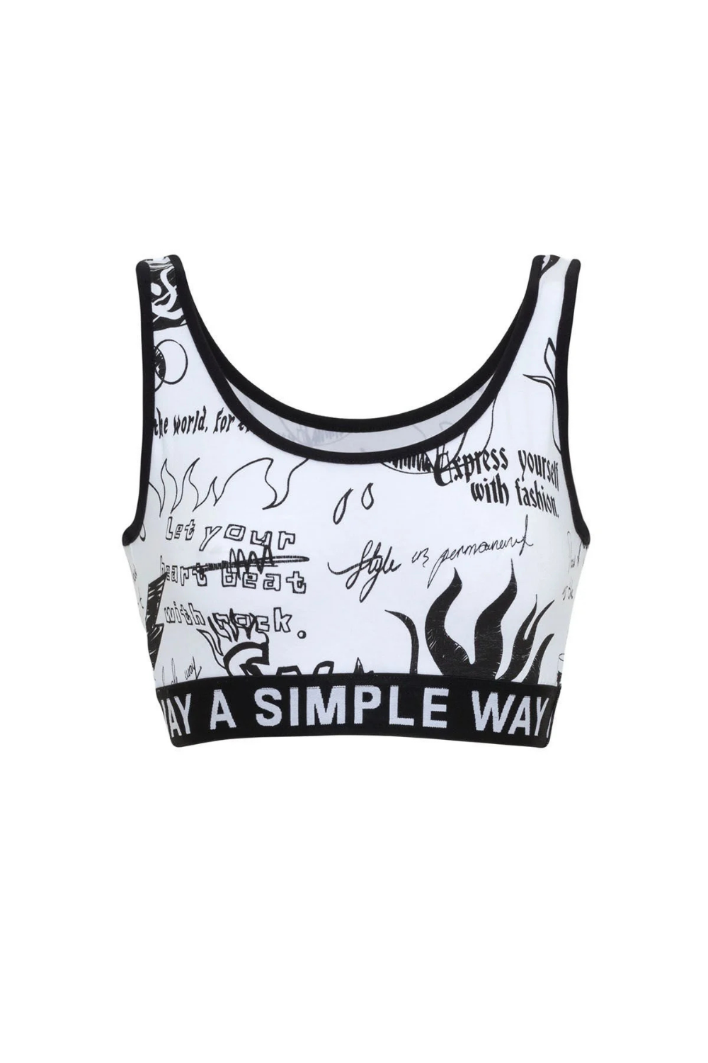 A Simple Way Co-Baskılı Top-Crop Top-2-Milagron.com