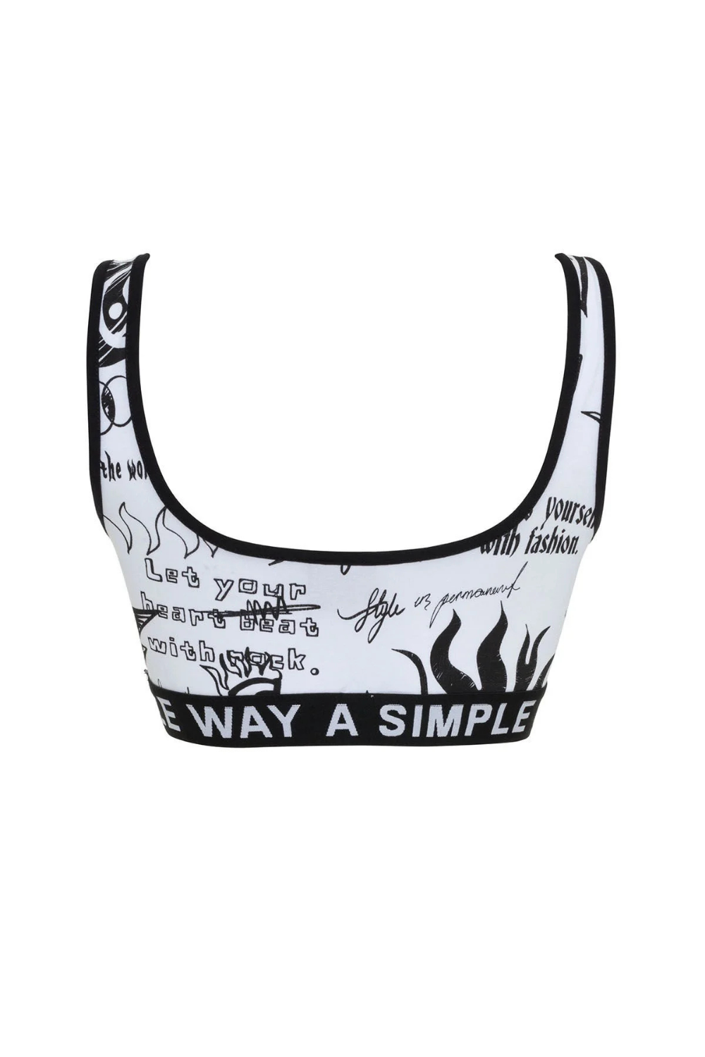 A Simple Way Co-Baskılı Top-Crop Top-3-Milagron.com