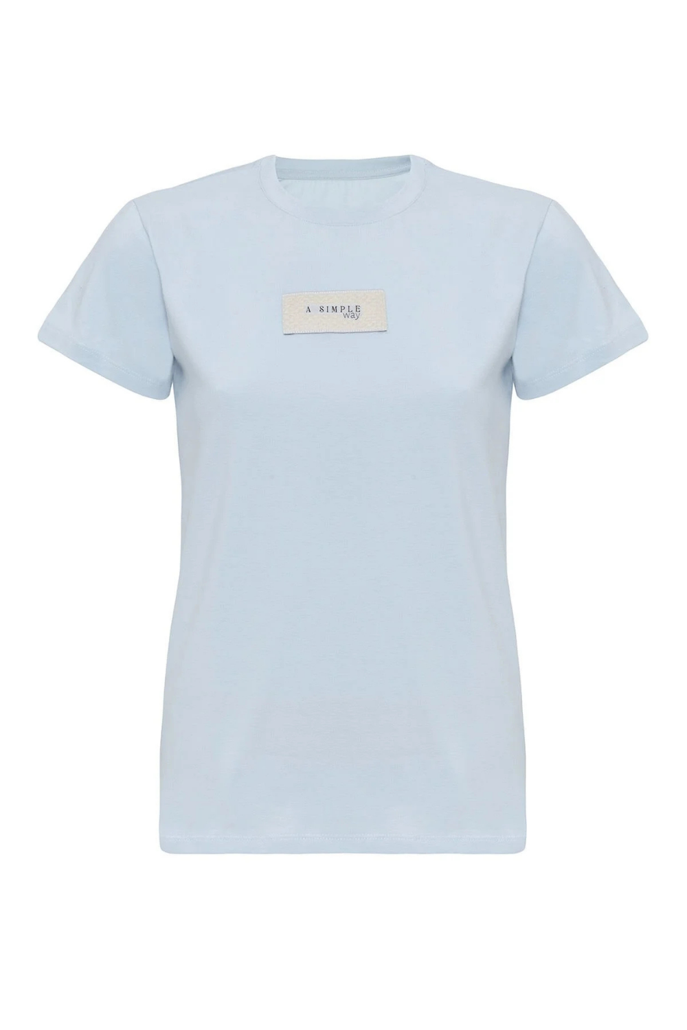 A Simple Way Co-Happy T-shirt Önü Marka Baskılı Mavi-T-Shirts-2-Milagron.com