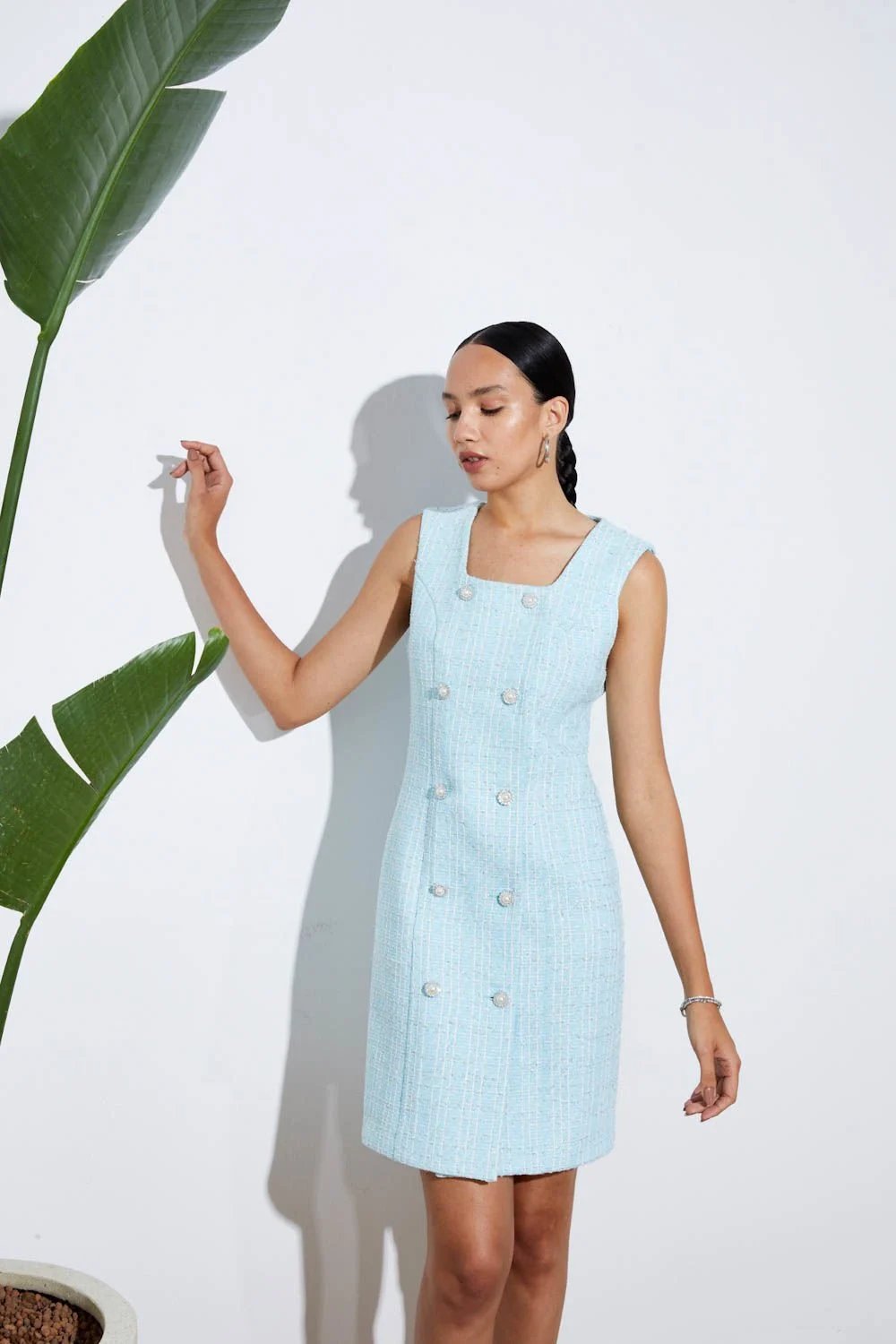 A Simple Way Co-Mavi Tüvit Elbise-Elbise-1-Milagron.com