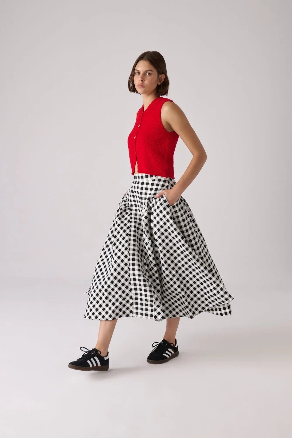 A Simple Way Co-Sofi Etek Siyah Beyaz Ekose-Etek-1-Milagron.com