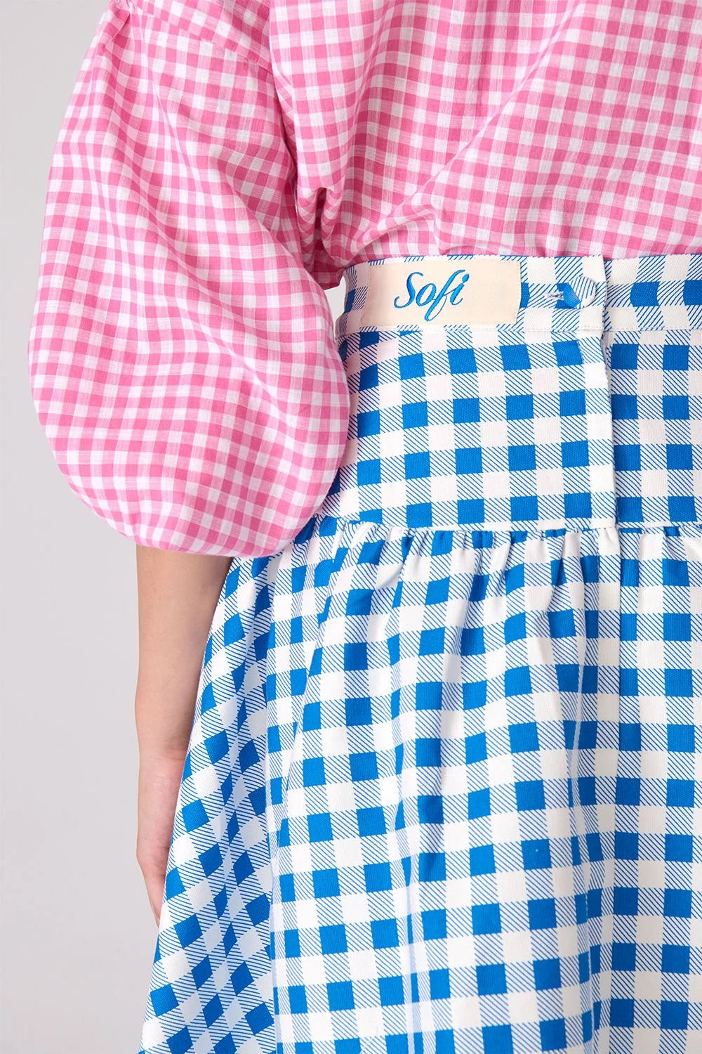 A Simple Way Co-Sofi Mavi Beyaz Ekose Etek-Etek-2-Milagron.com