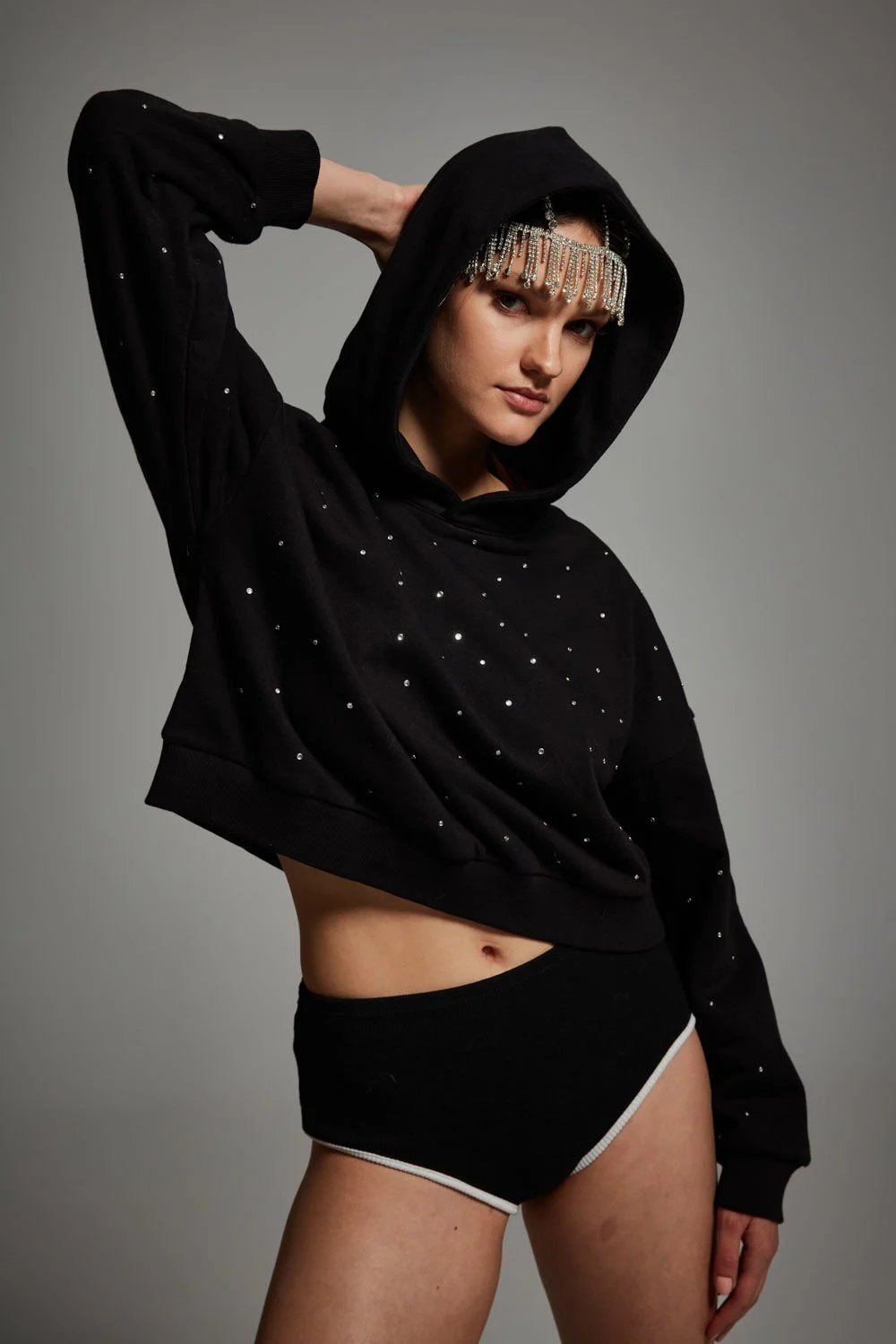 A Simple Way Co-Sparkling Sweatshirt Siyah-Sweatshirts & Hoodies-1-Milagron.com