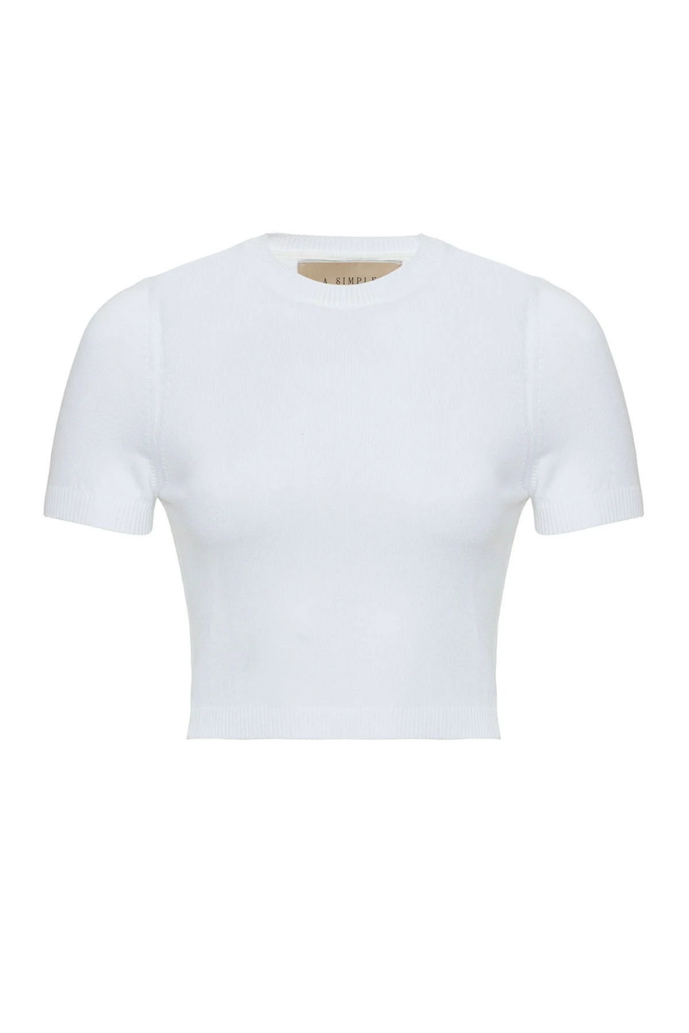 A Simple Way Co-Triko Yarım Kollu Top Beyaz-Body-1-Milagron.com