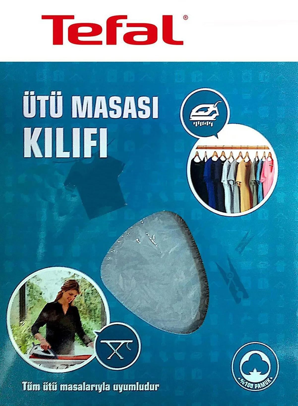 Tefal Ütü Masası Kılıfı Bezi Örtüsü Keçeli %100 Pamuk Yüksek Buhar Geçirgenliği 140X52 Cm Dayanıklı Kumaş