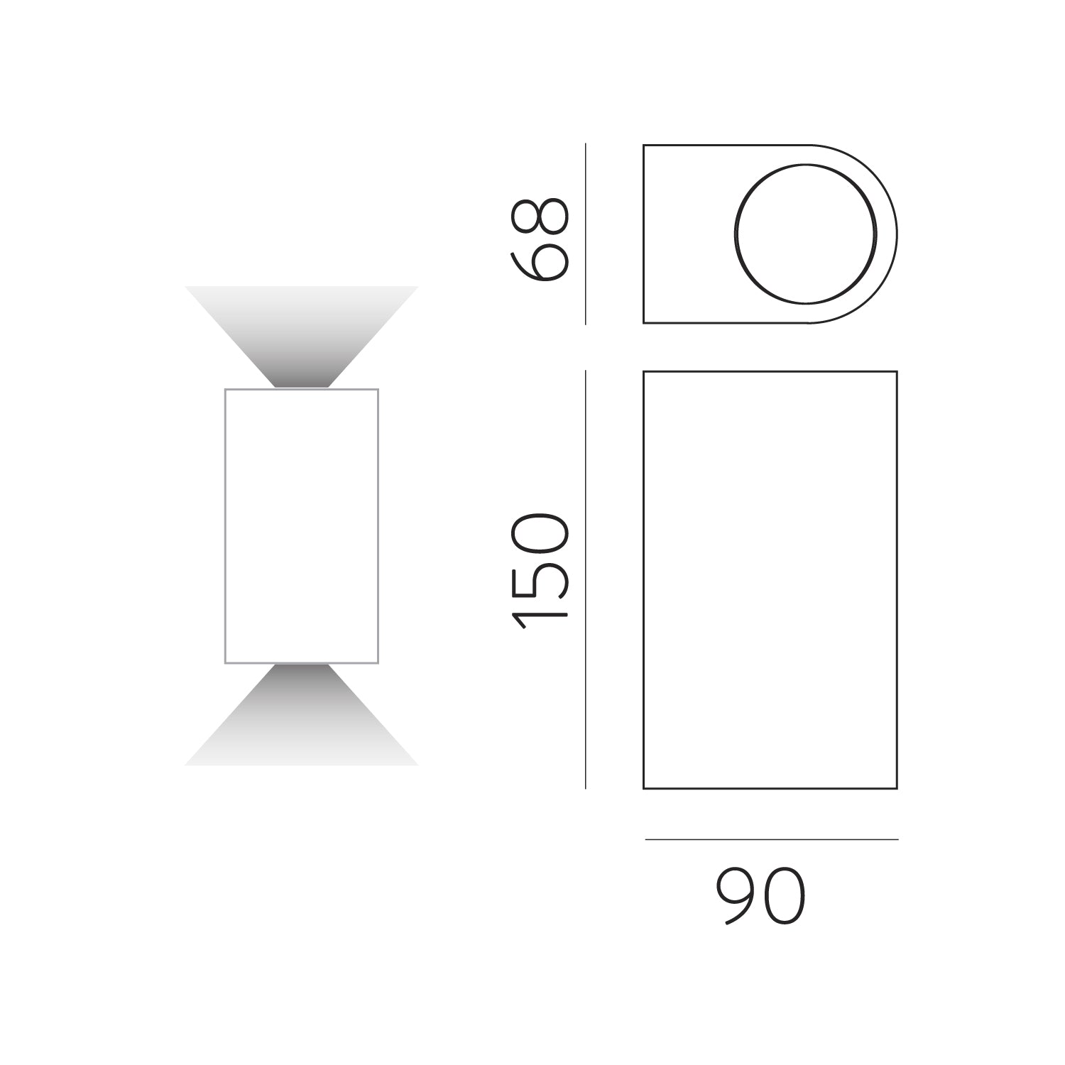 Boj Apli̇k 2L Antrasi̇t Ø9X15 Cm Led 2X6W 3000K Ip54