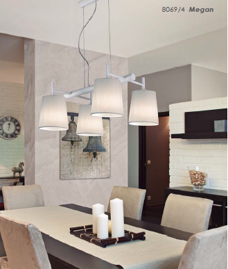 Megan Sarkit 4L Beyaz Ø58X120 Cm E27 4X20W