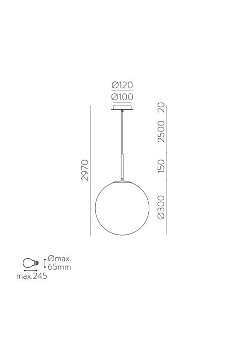 Parma Sarkit 1L Mat Antik Gold Ø30X300 Cm E27 Led 1X15W - 3