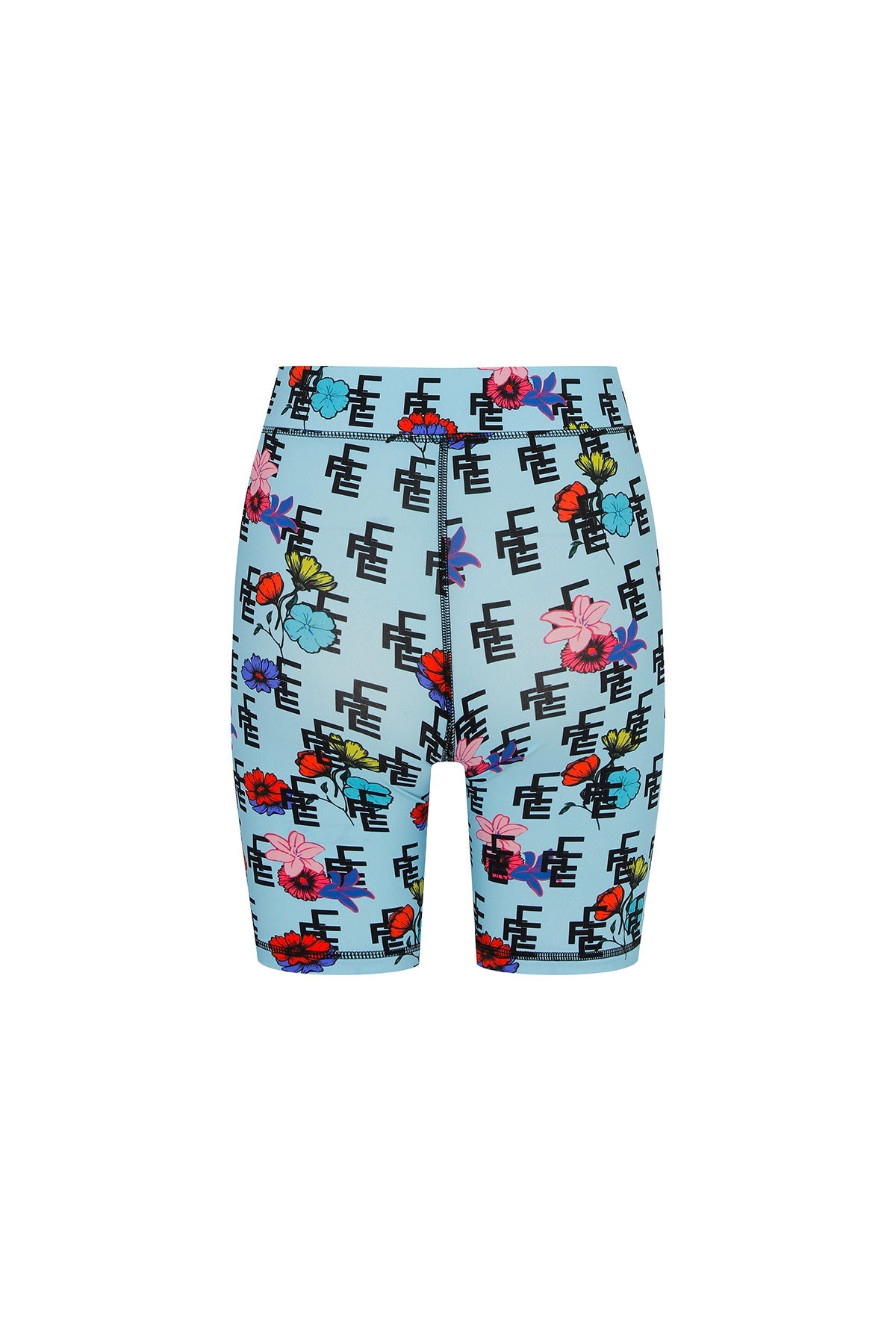 Ace Nayman-Ellie Monogram Print Biker Shorts-Şort-1-Milagron.com