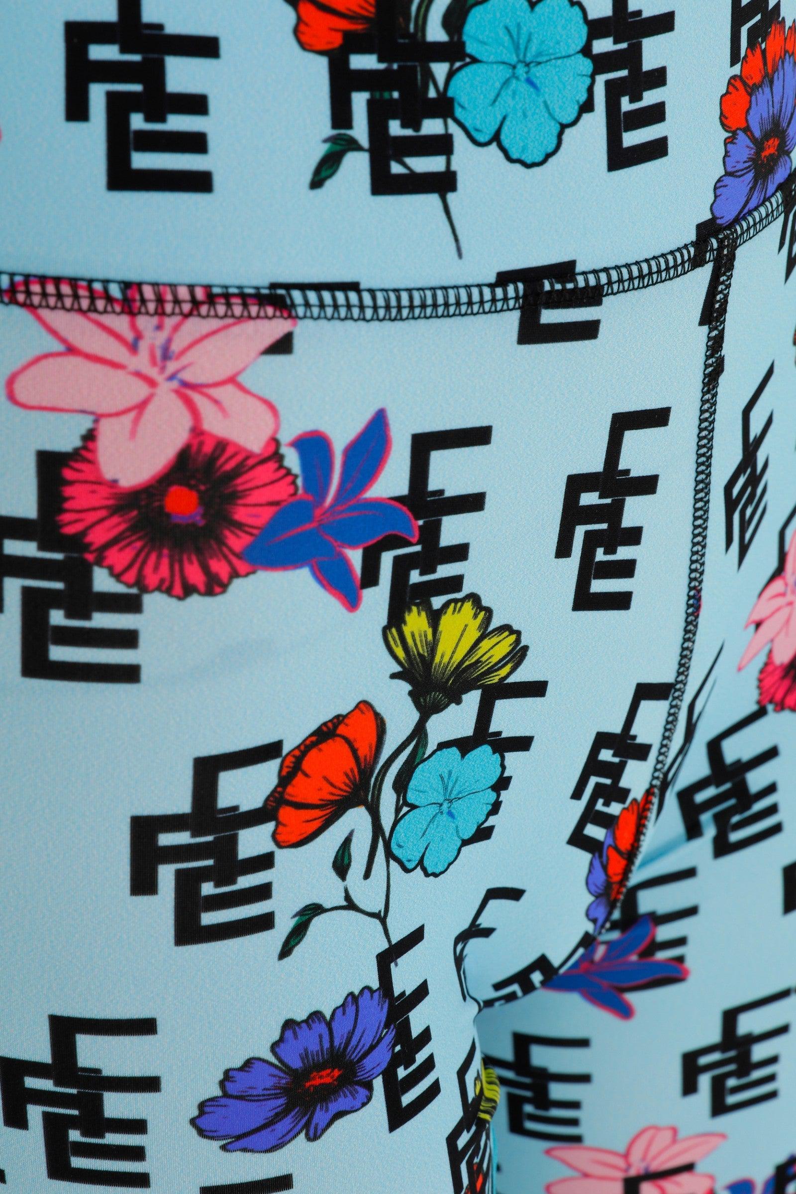 Ace Nayman-Ellie Monogram Print Biker Shorts-Şort-3-Milagron.com