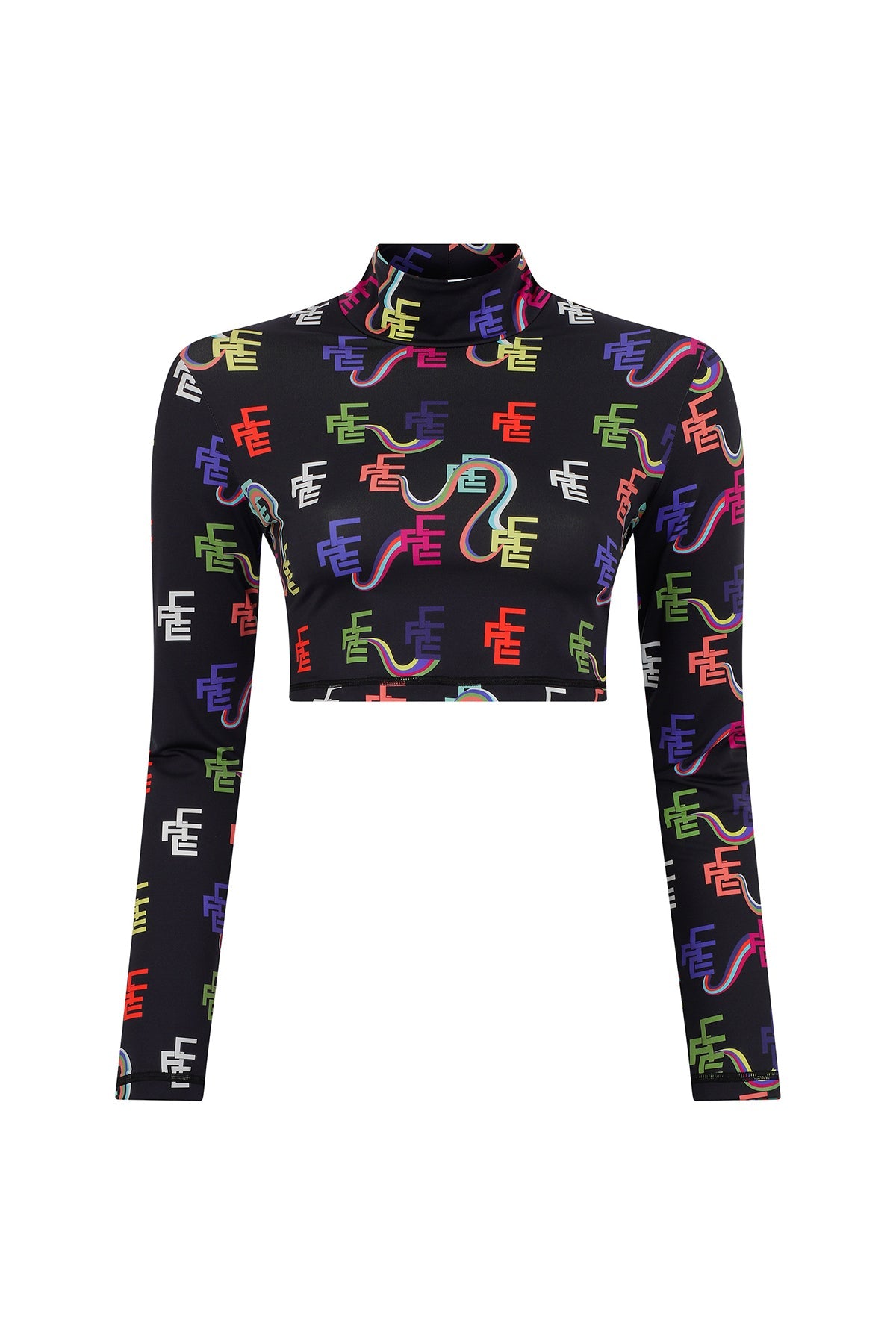 Ace Nayman-Gabriela Monogram Printed Crop Top-Crop Top-2-Milagron.com