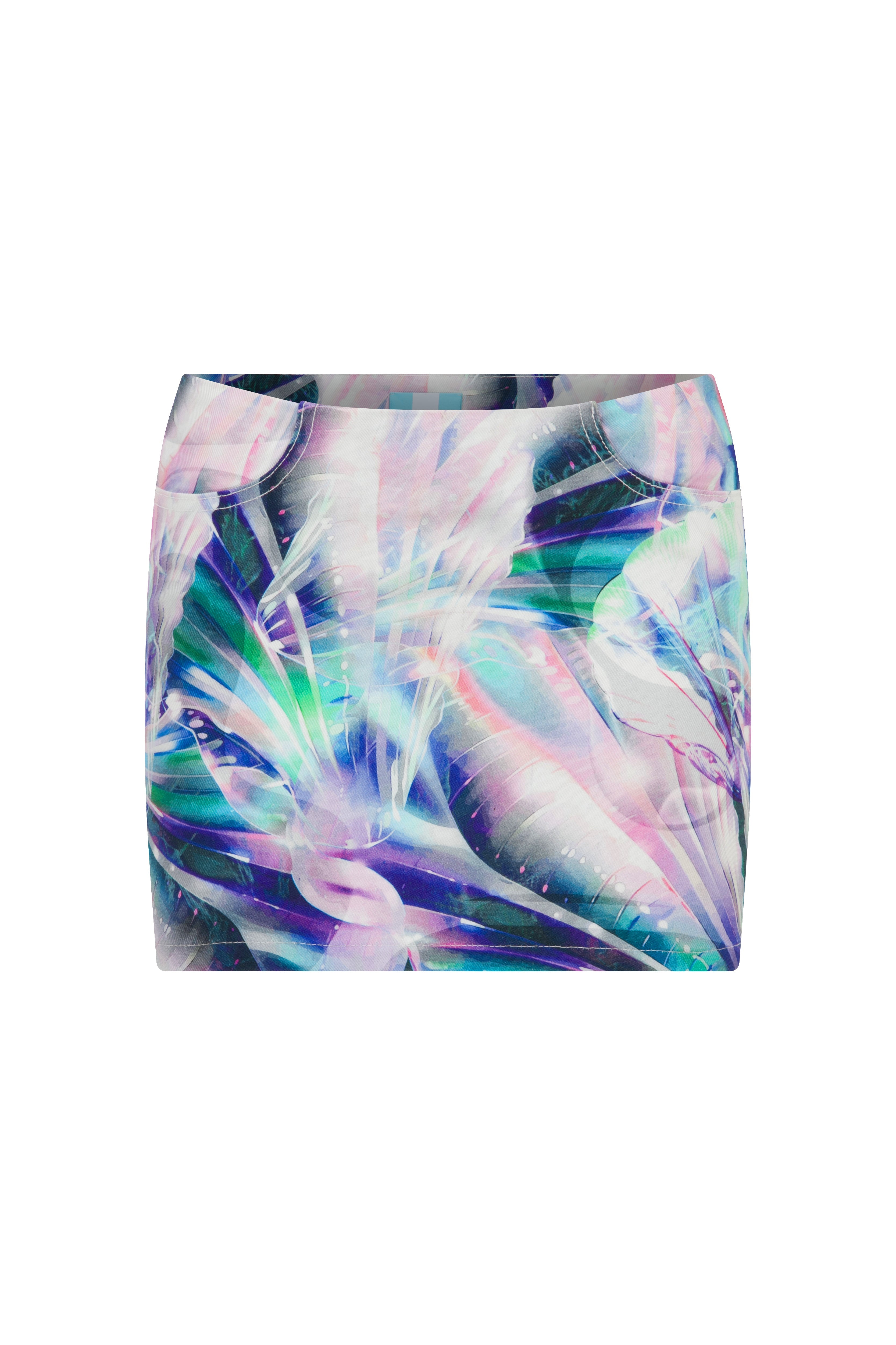 Ace Nayman-Harold Printed Denim Skirt-Etek-2-Milagron.com