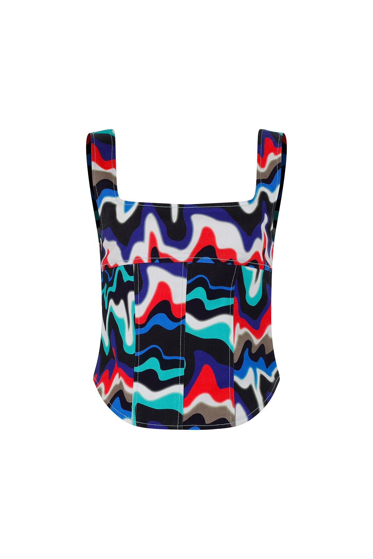 Ace Nayman-Joelle Multicolor Corset-Top-3-Milagron.com