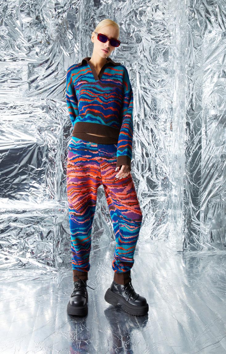 Ace Nayman-Leah Multicolor Knitted Pants-Pantolon-3-Milagron.com