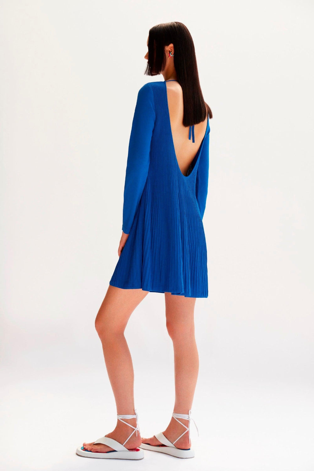 Ace Nayman-Lola Blue Knitted Dress-Elbise-3-Milagron.com