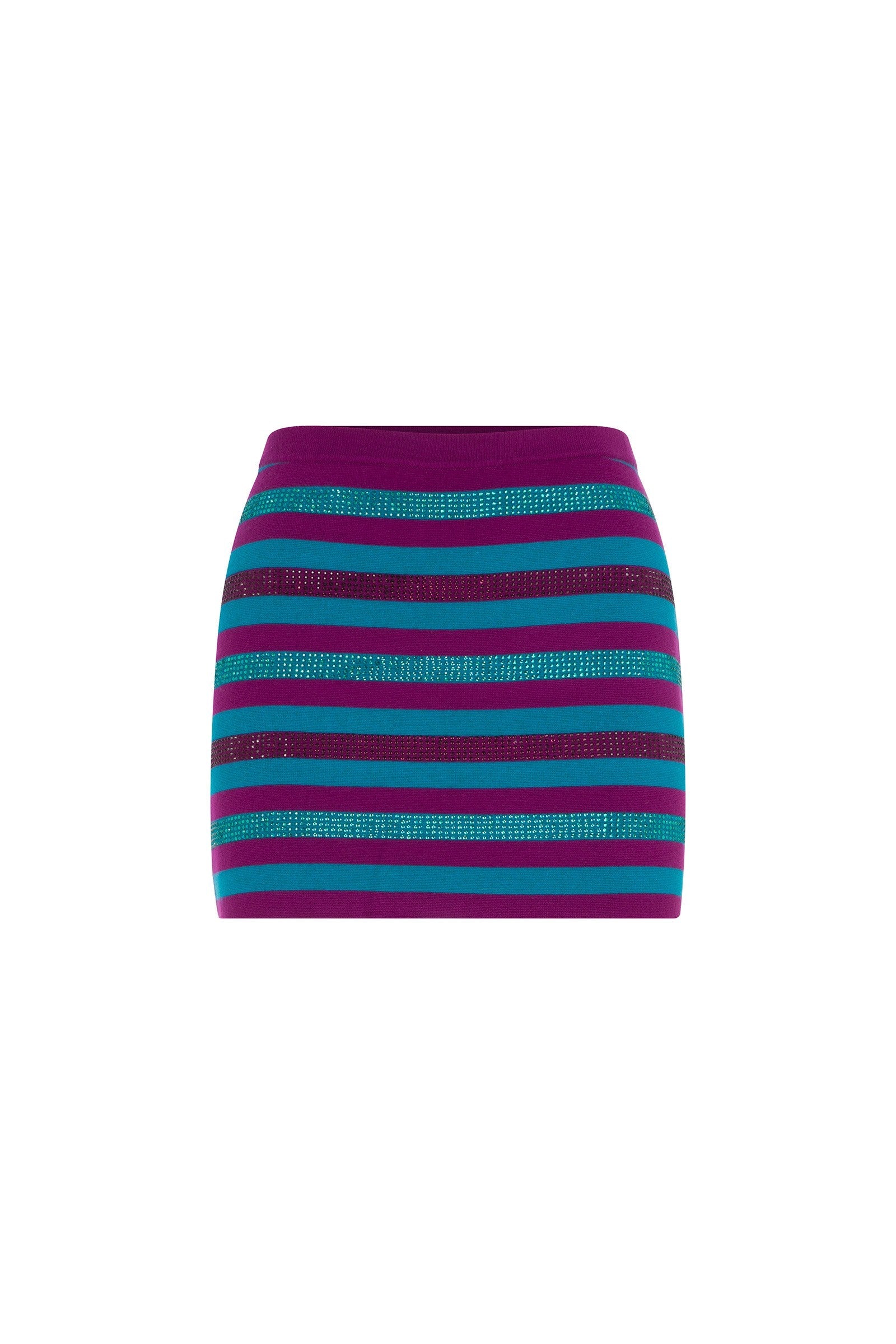 Ace Nayman-Luna Knitted Rhinestone Skirt-Etek-3-Milagron.com