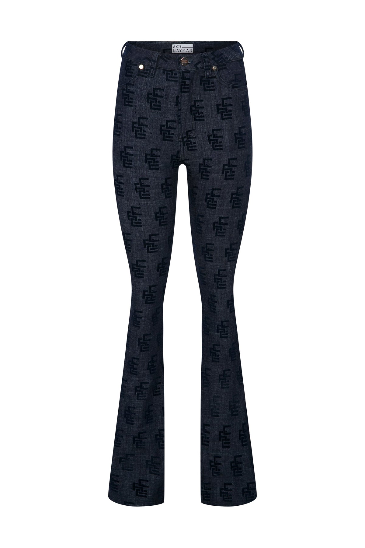 Mira Monogram Denim Pants