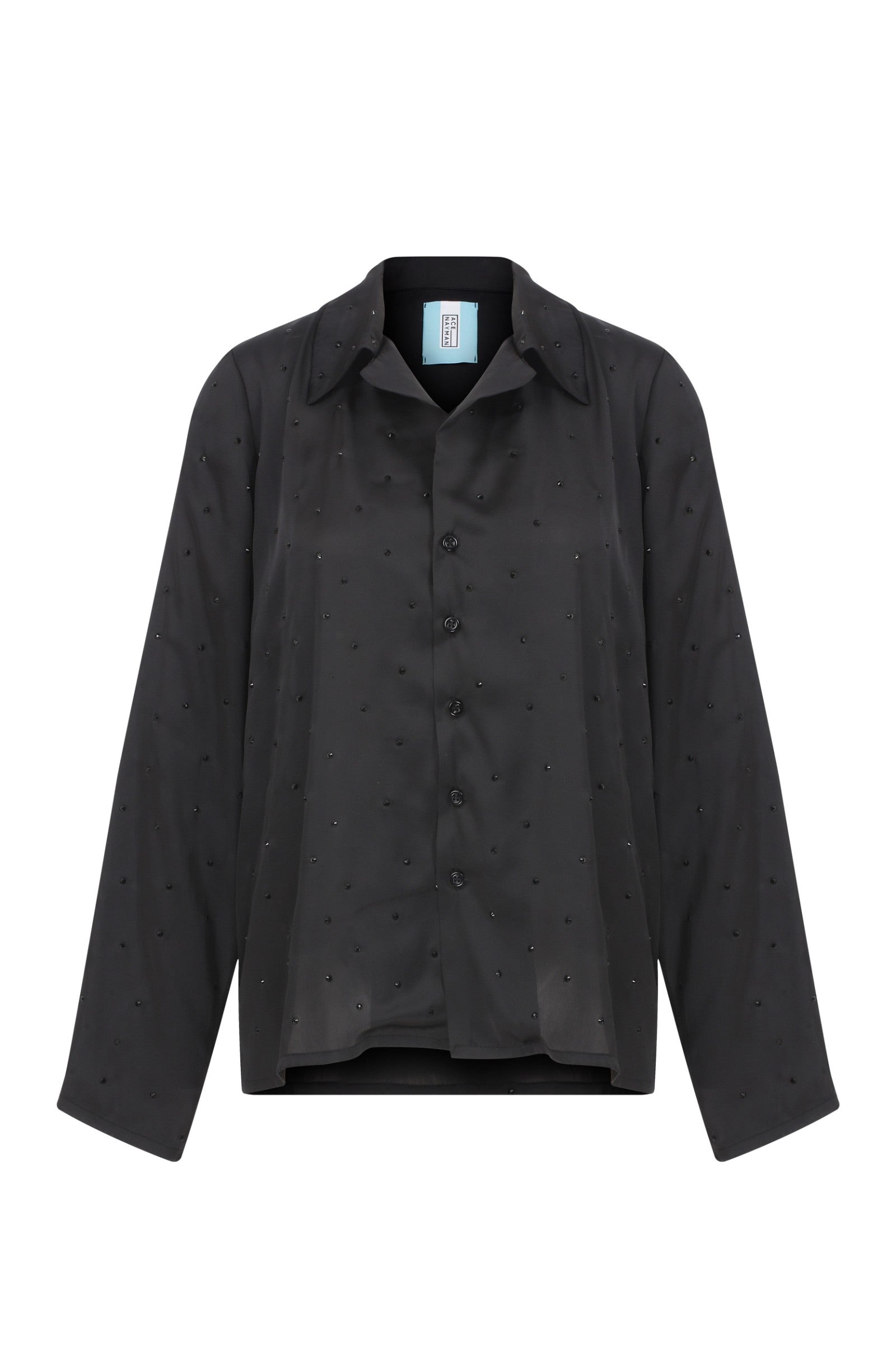 Ace Nayman-Quinn Rhinestone Pajama Shirt-Gömlek-2-Milagron.com