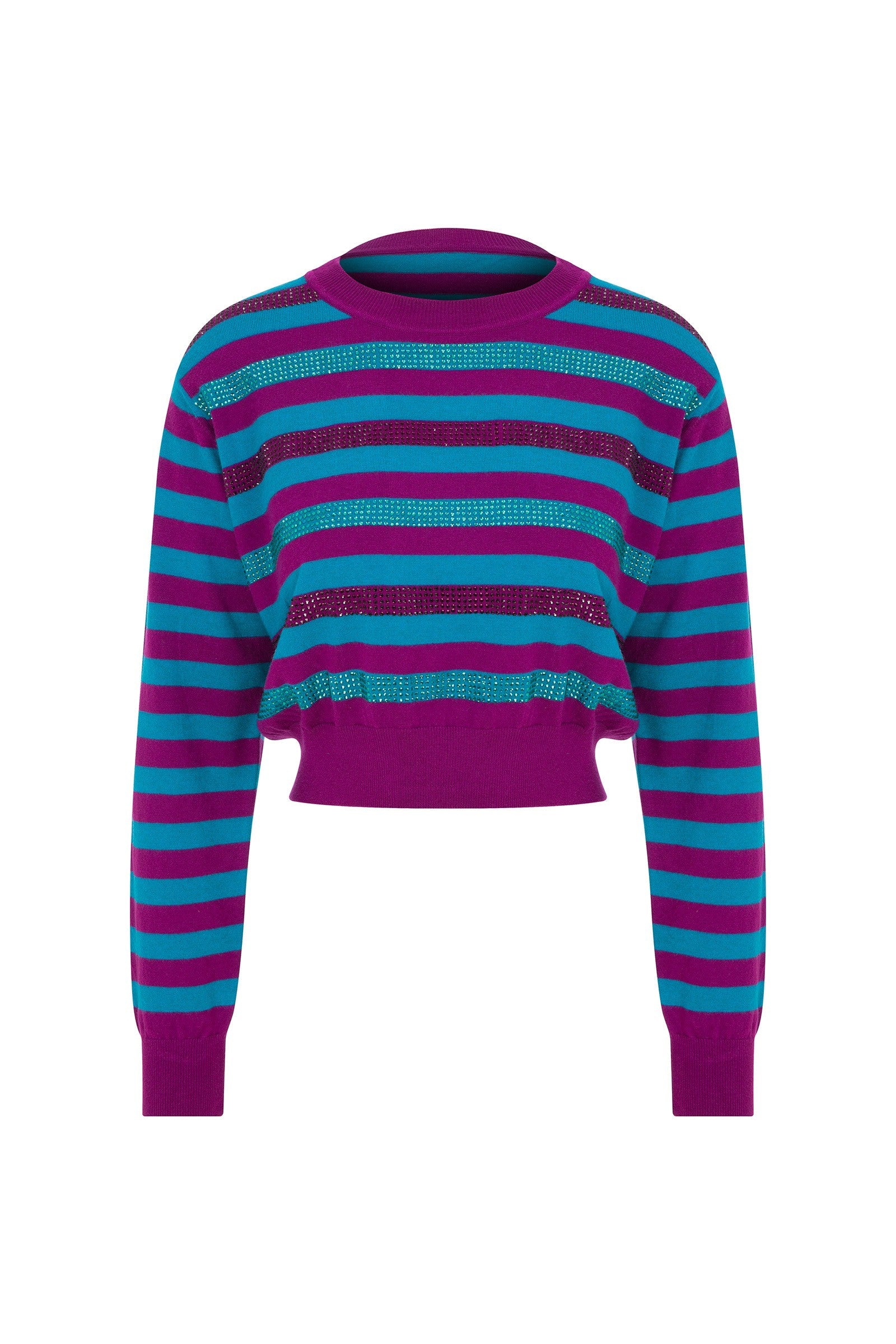 Ace Nayman-Rayne Knitted Rhinestone Jumper-Kazak & Triko-3-Milagron.com