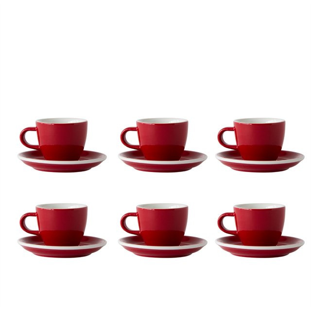 Acme Evolution 6'Lı Espresso Fincan Seti Kırmızı
