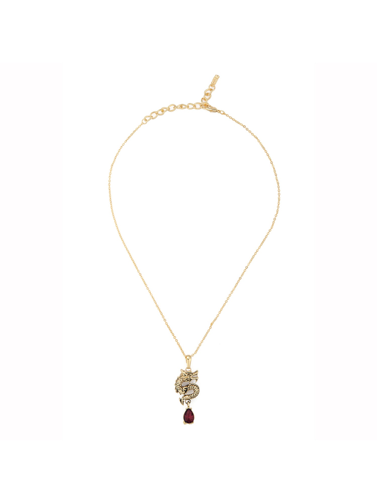 Aden Newyork-Dragon Kolye Altin Kirmizi-Kolye-1-Milagron.com