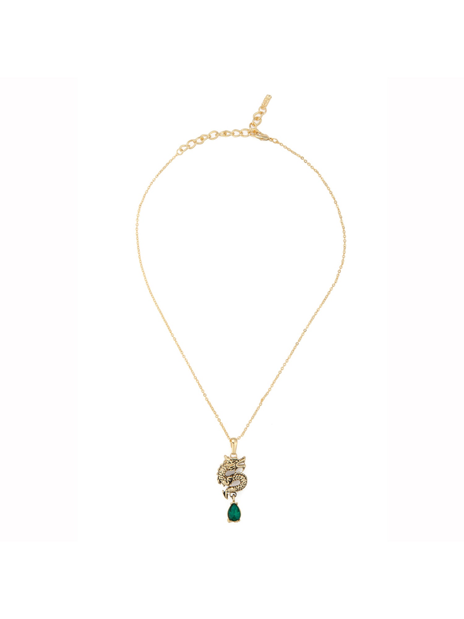 Aden Newyork-Dragon Kolye Altin Yeşi̇l-Kolye-1-Milagron.com