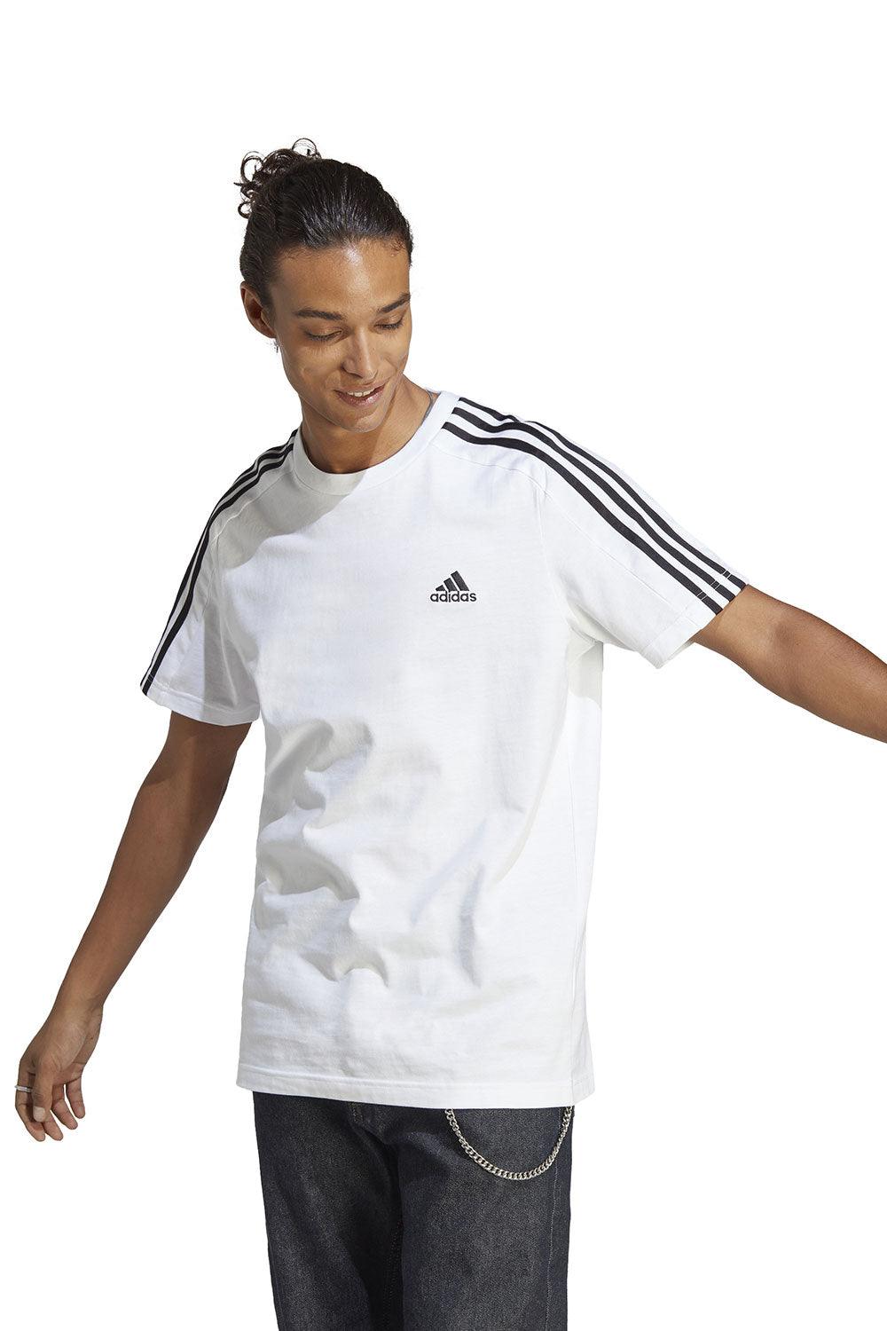 Adidas-Essentials Single Jersey 3-Stripes T-Shirt-T-Shirts-1-Milagron.com