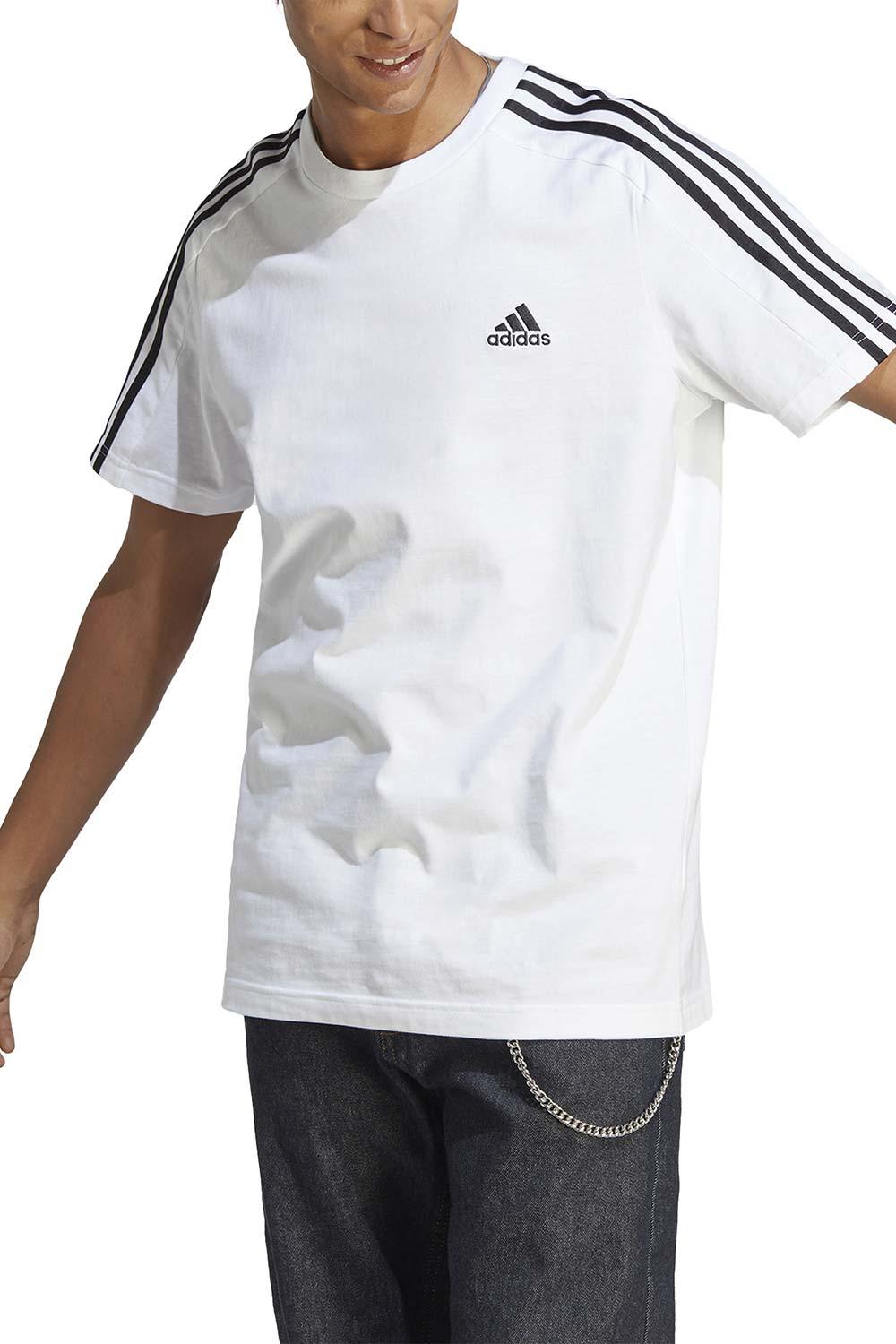 Adidas-Essentials Single Jersey 3-Stripes T-Shirt-T-Shirts-2-Milagron.com
