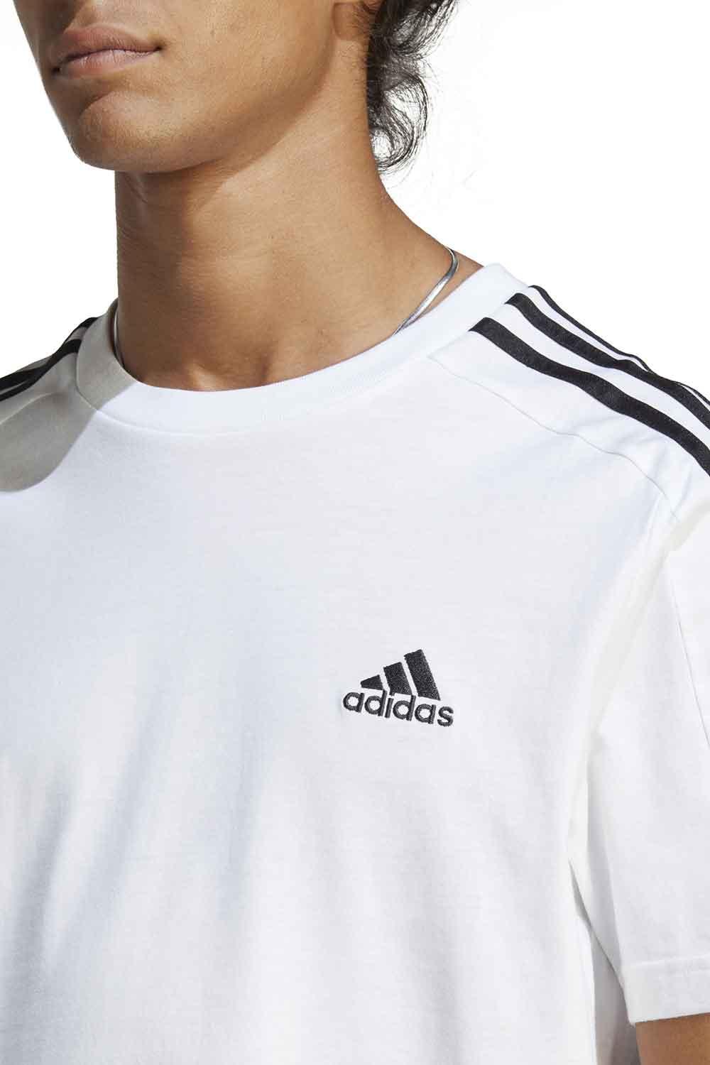 Adidas-Essentials Single Jersey 3-Stripes T-Shirt-T-Shirts-5-Milagron.com