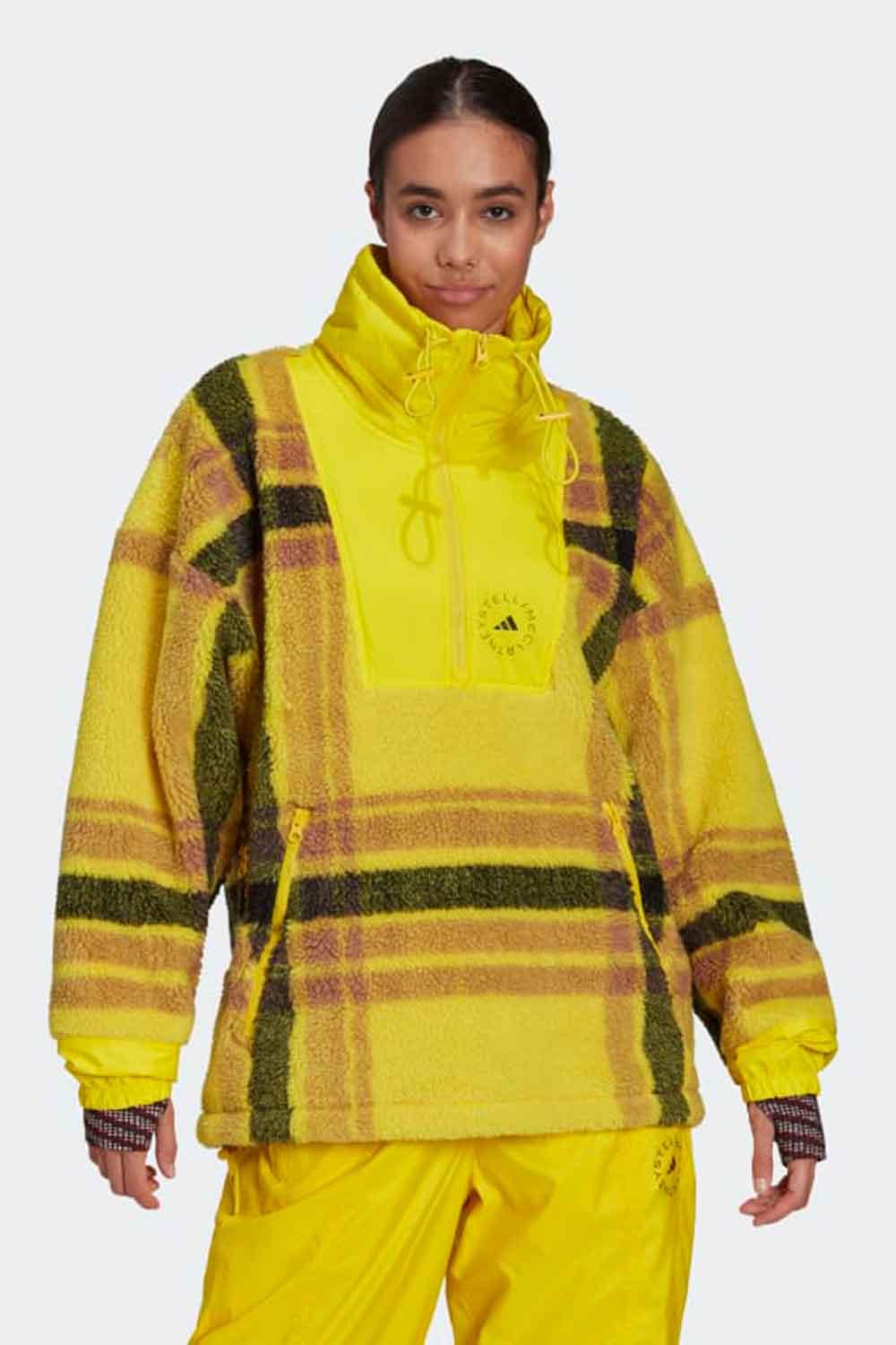 Adidas-Stella McCartney Fleece Jacquard Winter Jacket-Sweatshirts & Hoodies-1-Milagron.com