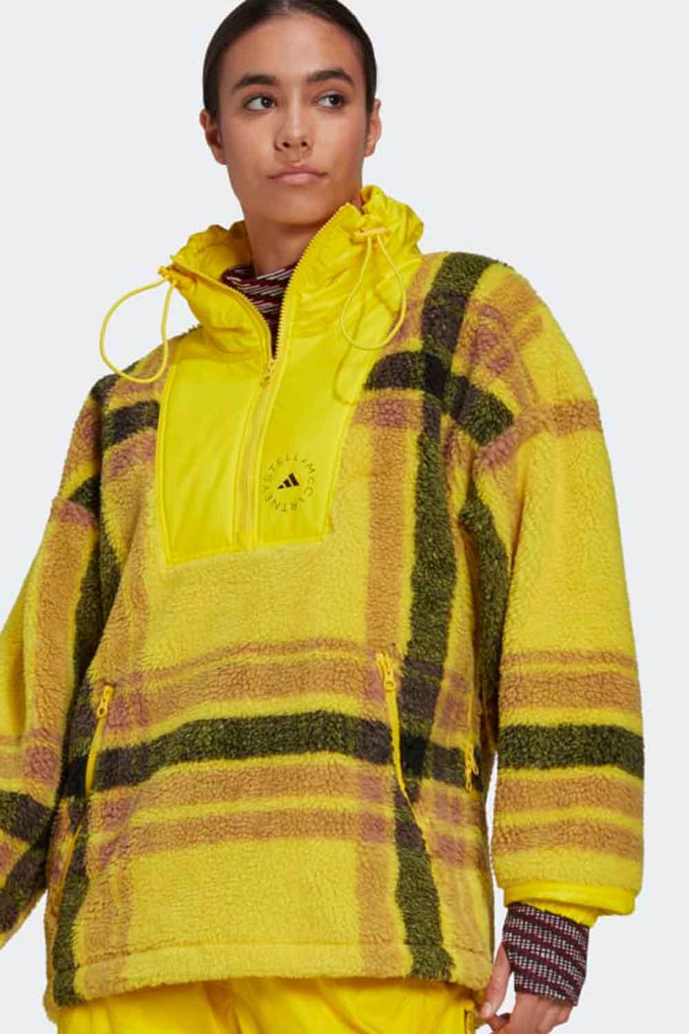 Adidas-Stella McCartney Fleece Jacquard Winter Jacket-Sweatshirts & Hoodies-4-Milagron.com