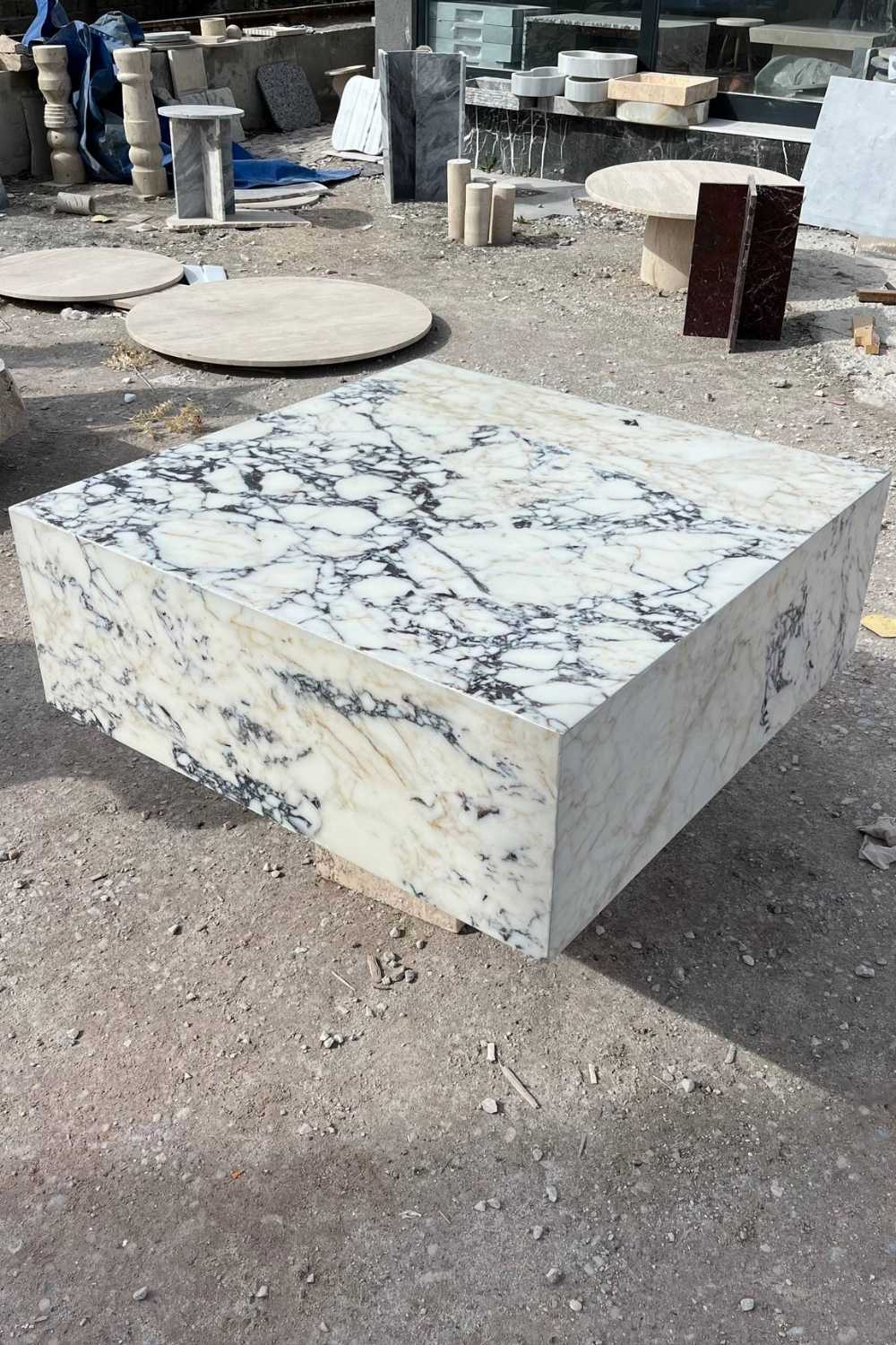 Menekşe Küp Orta Sehpa, 100x100x35 - 0